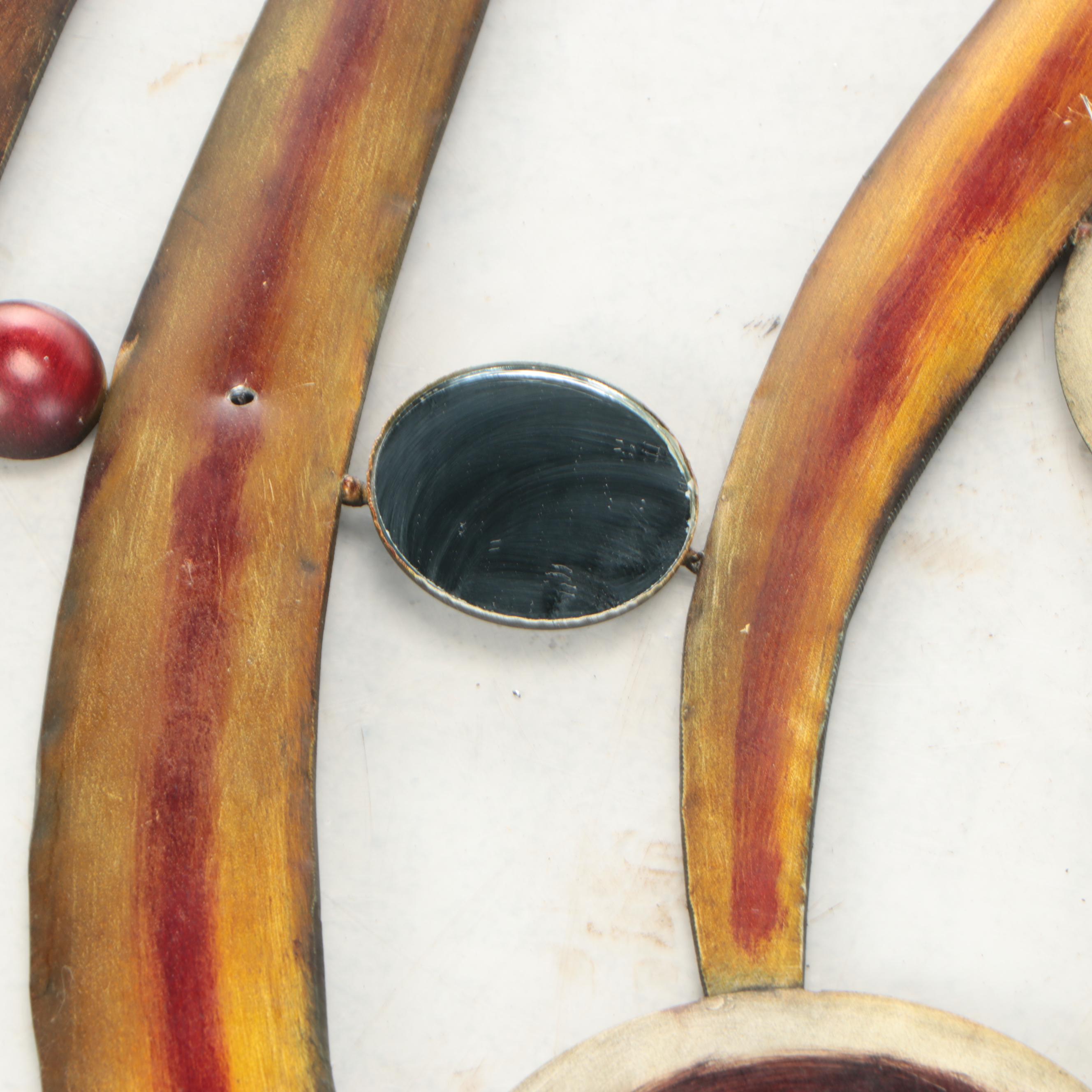 Abstract Metal and Flower Shaped Wall Plaques