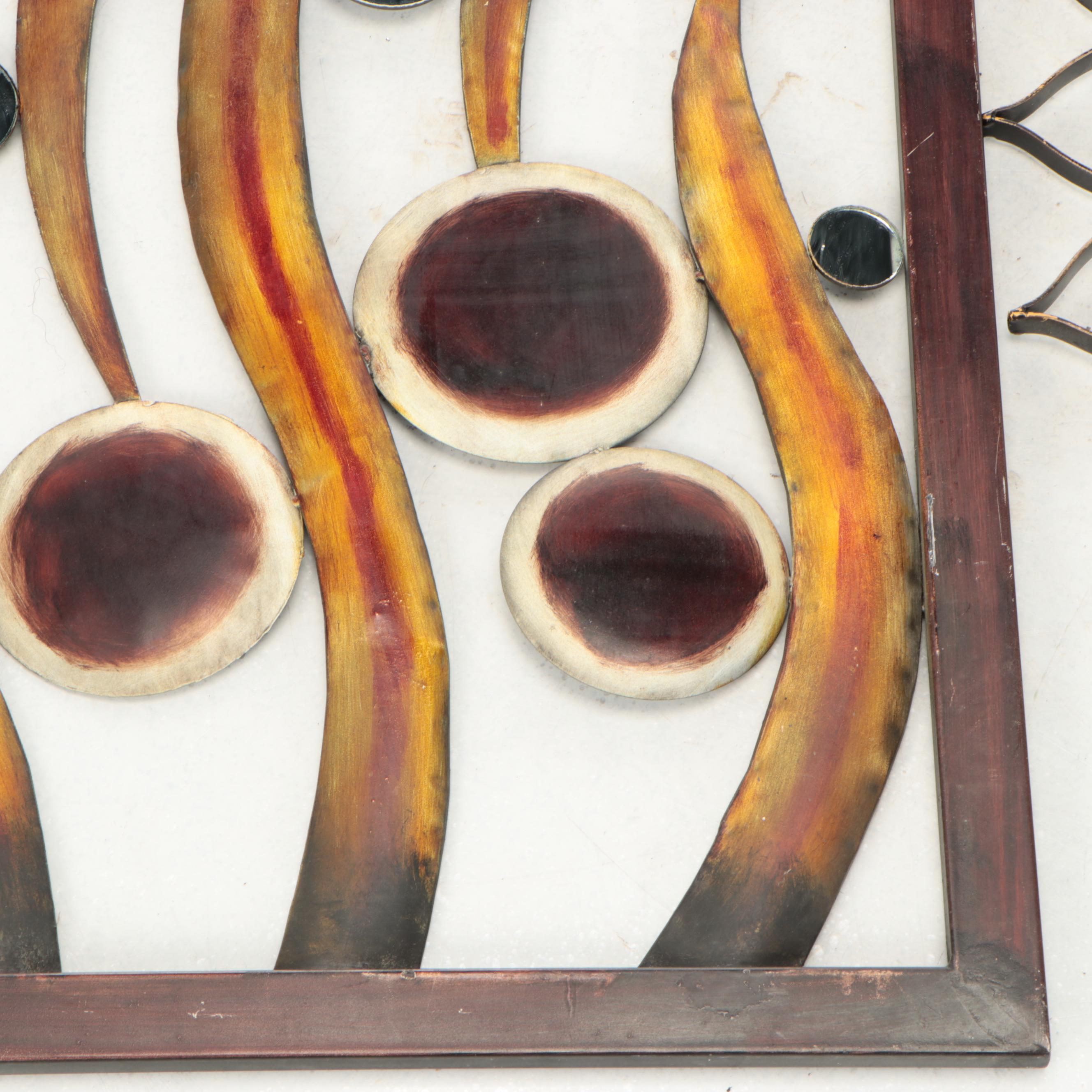 Abstract Metal and Flower Shaped Wall Plaques