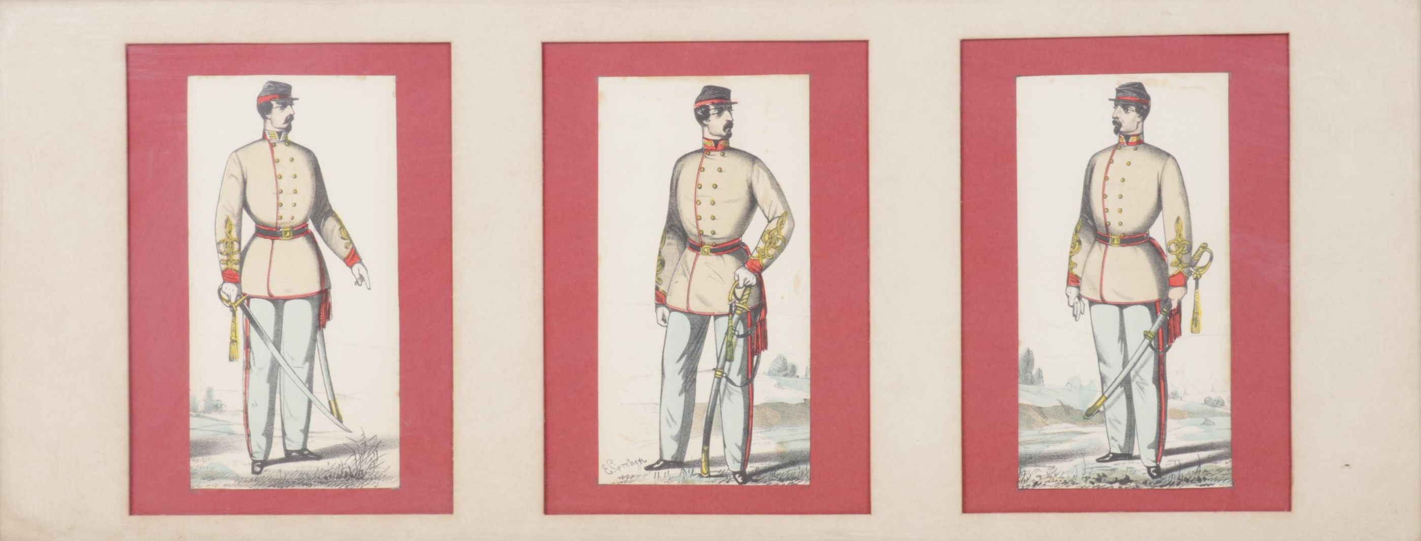 Ernest Crehen Print Series of Confederate Soldier Uniforms
