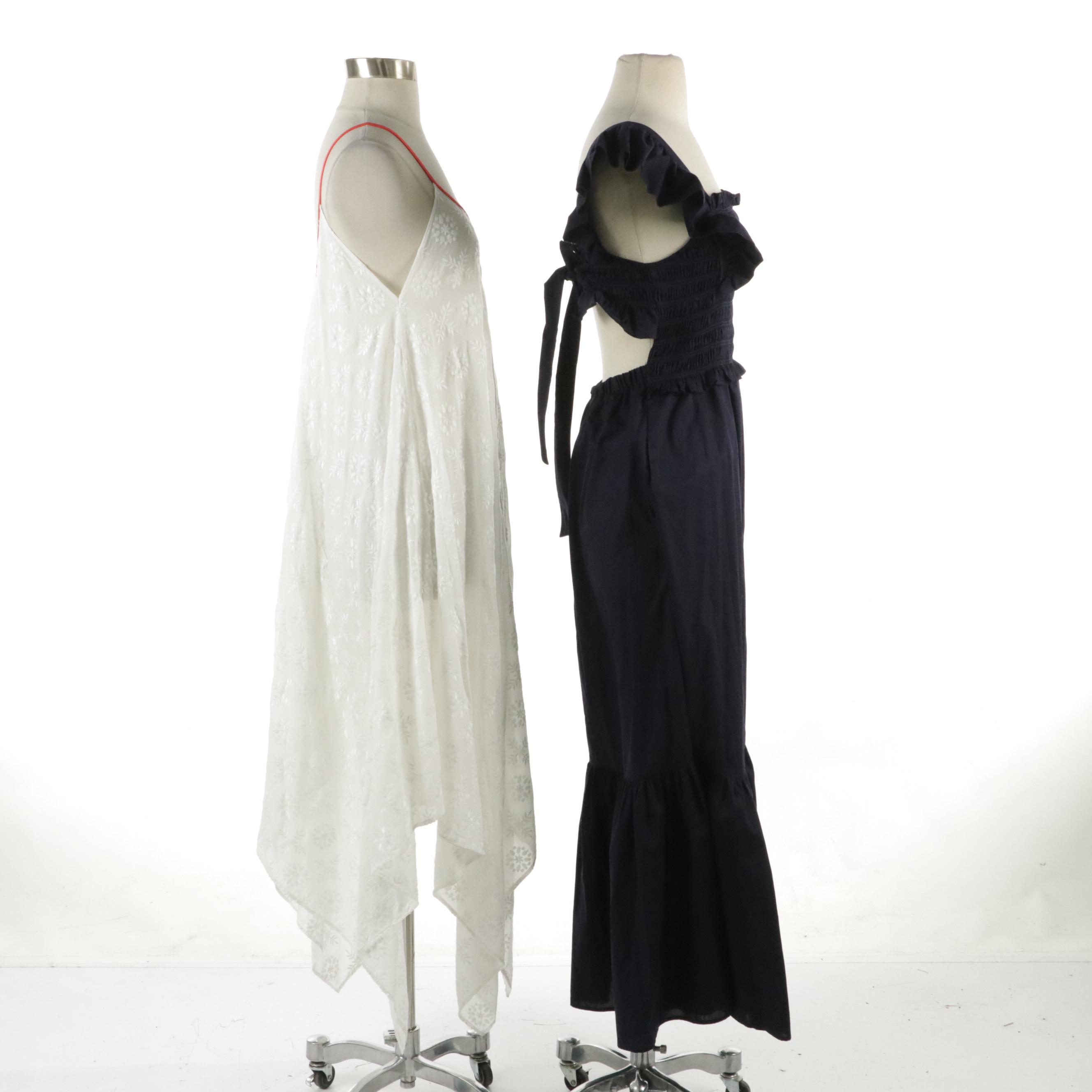 Roller Rabbit Embroidered Cotton Handkerchief Dress, Sea New York Smocked Dress