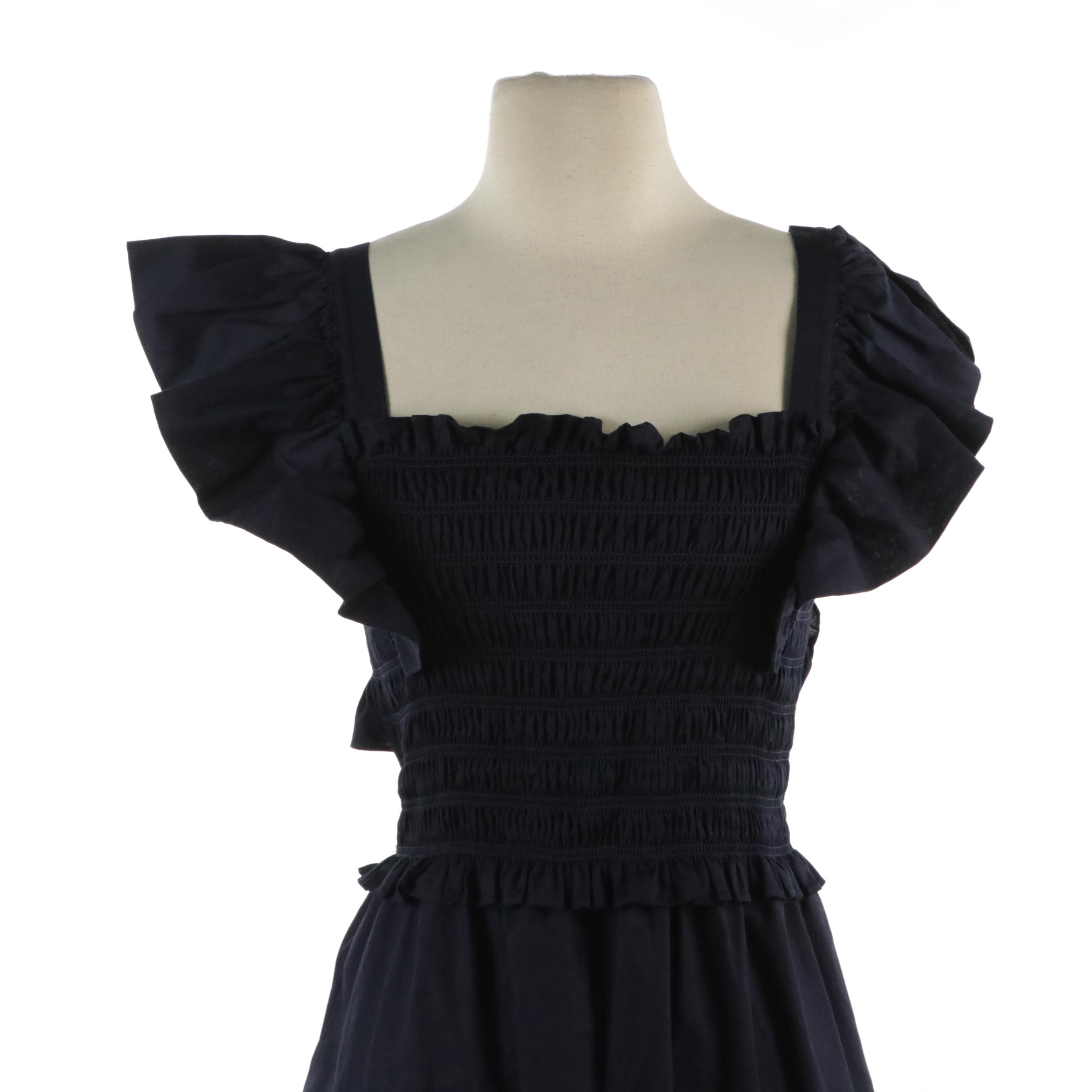 Roller Rabbit Embroidered Cotton Handkerchief Dress, Sea New York Smocked Dress