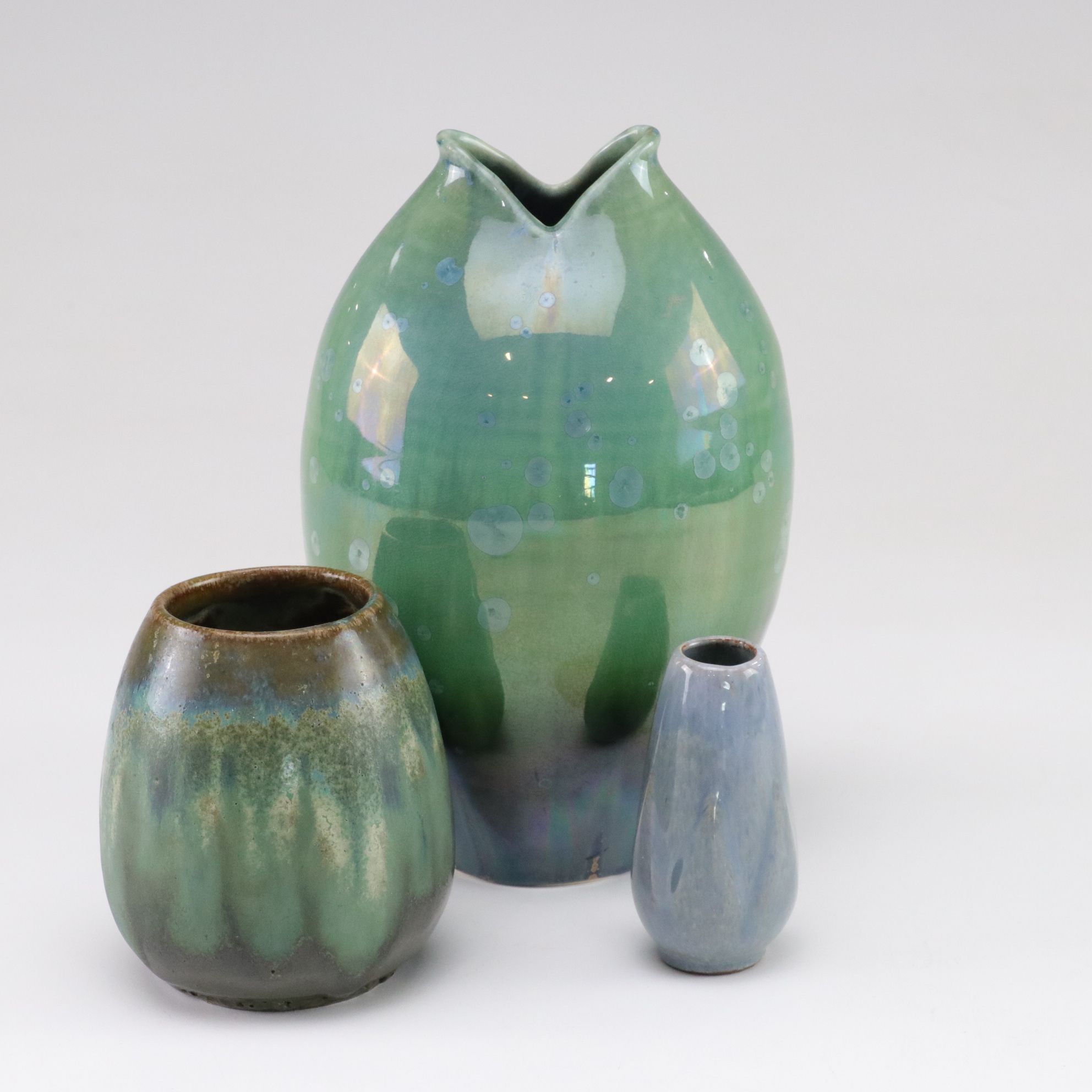 Fulper Pottery & Other Flambeaux Ceramic Flower Vases