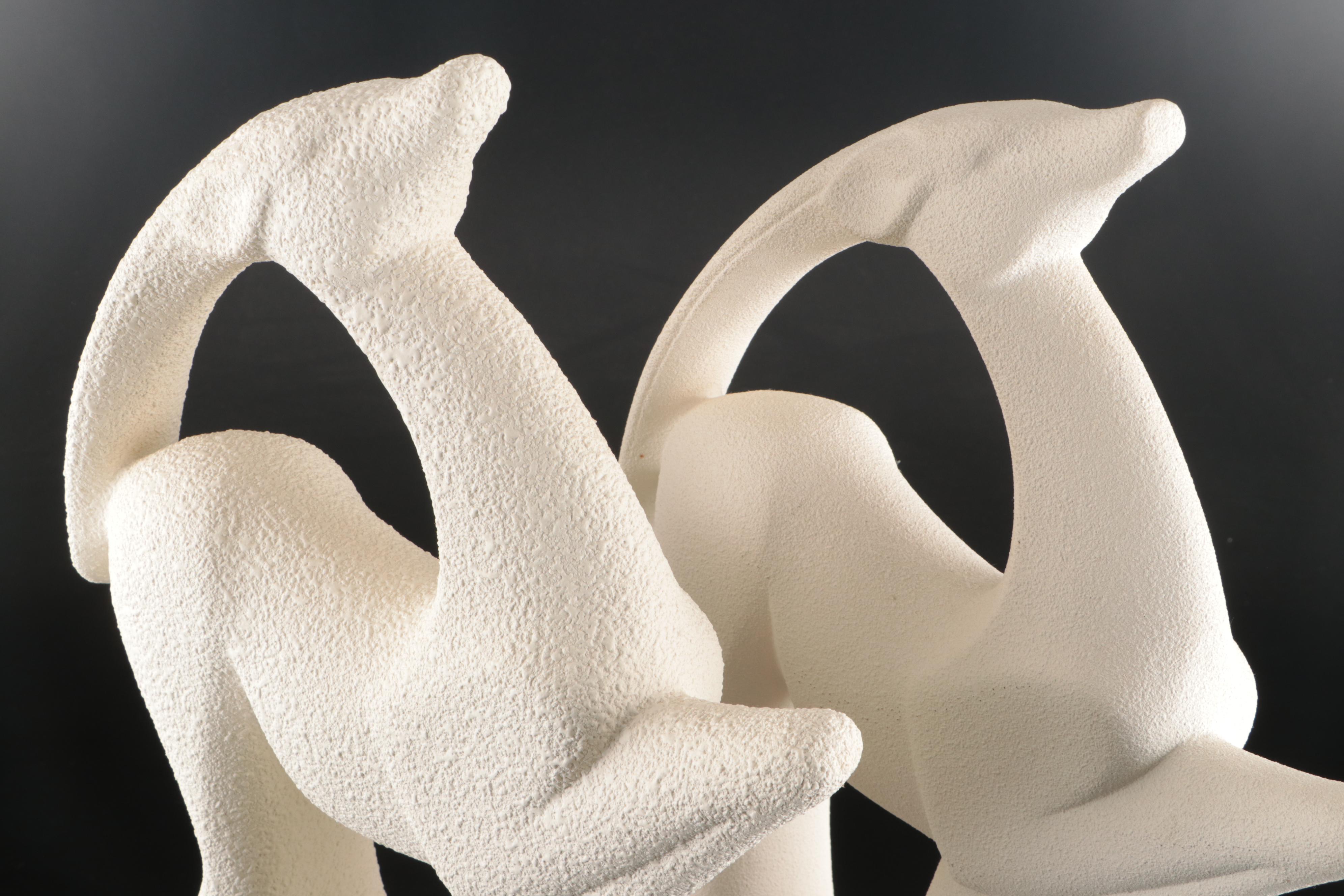 Pair of Haeger Matte Textured Ceramic Gazelles, Late 20th Century