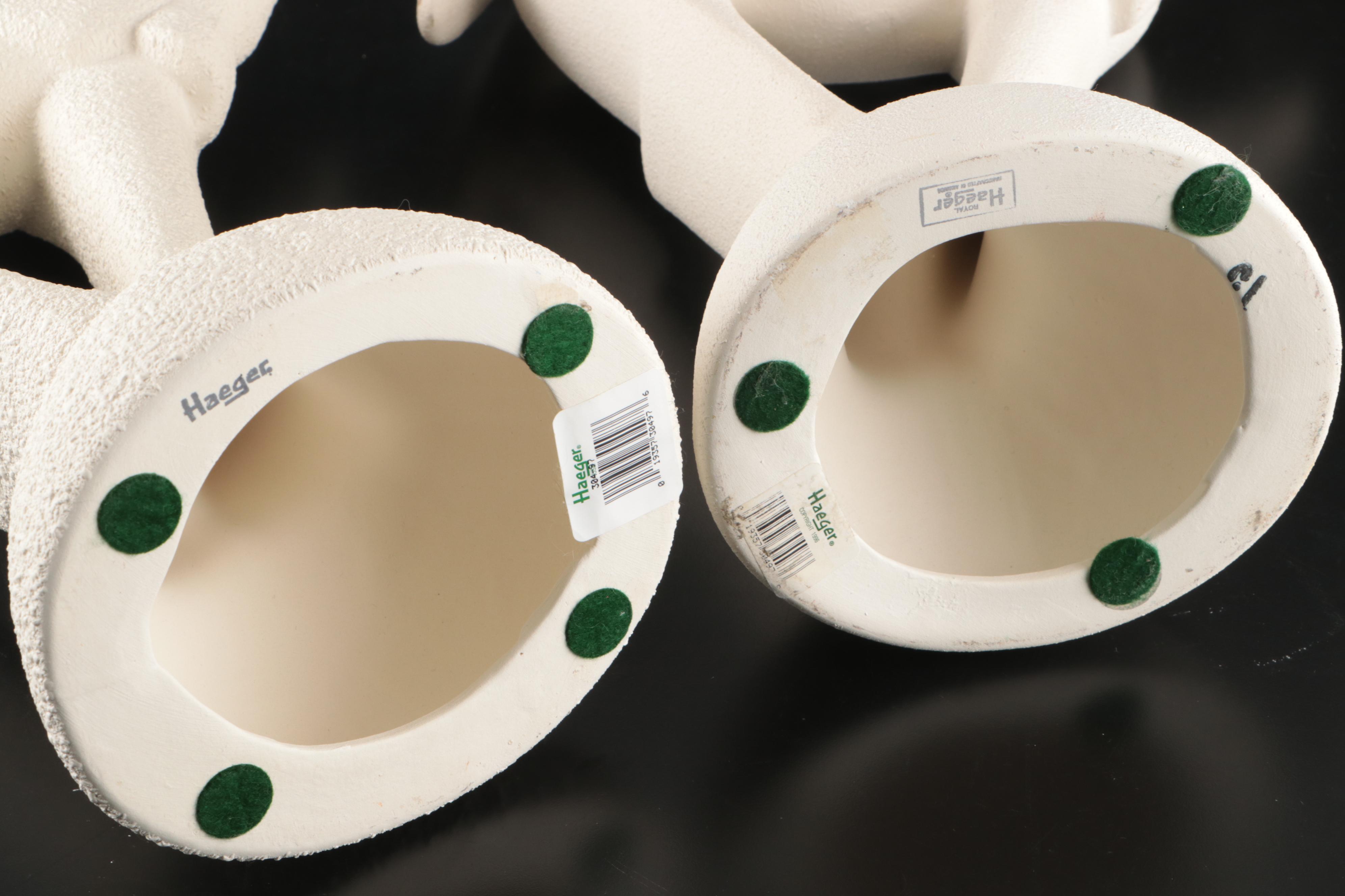 Pair of Haeger Matte Textured Ceramic Gazelles, Late 20th Century