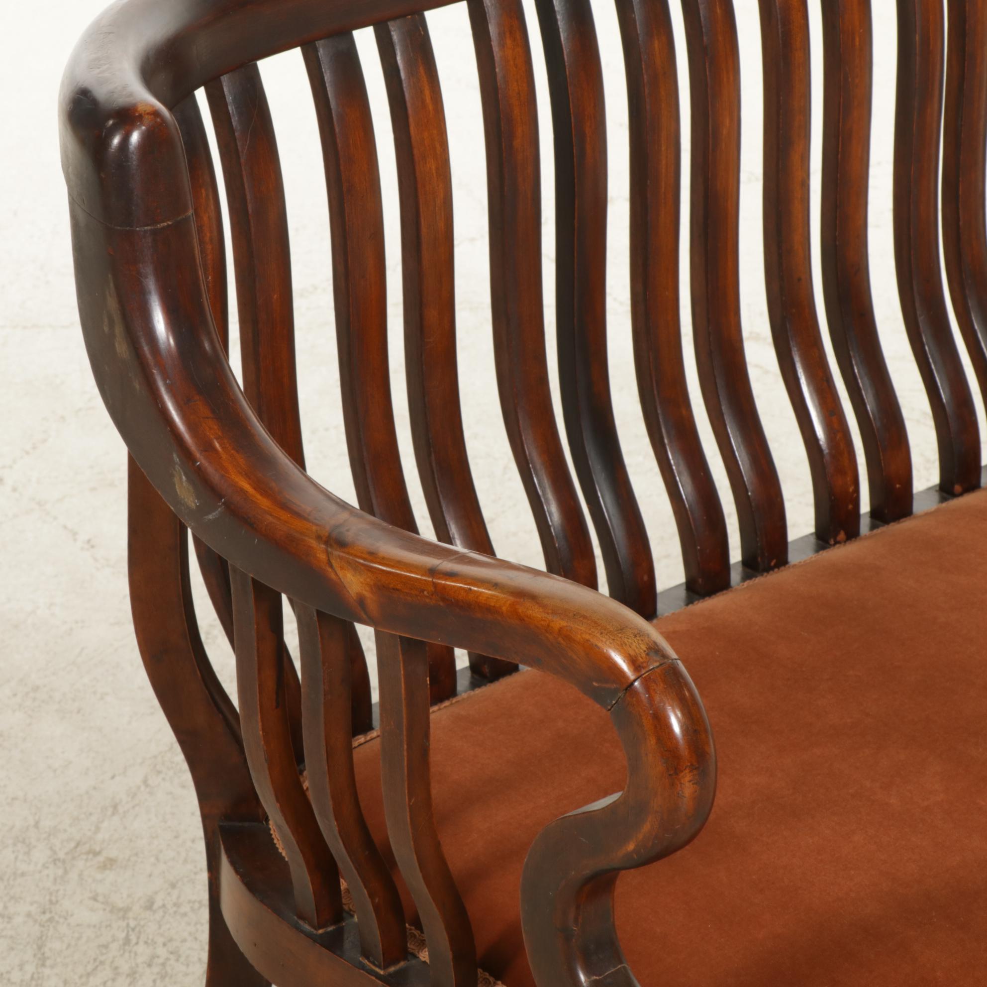 Victorian Slat-Back Settle, Early 20th Century