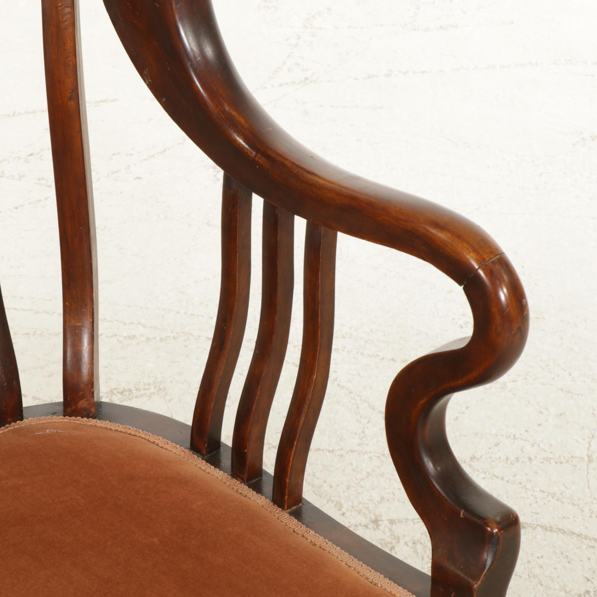 Victorian Slat-Back Settle, Early 20th Century