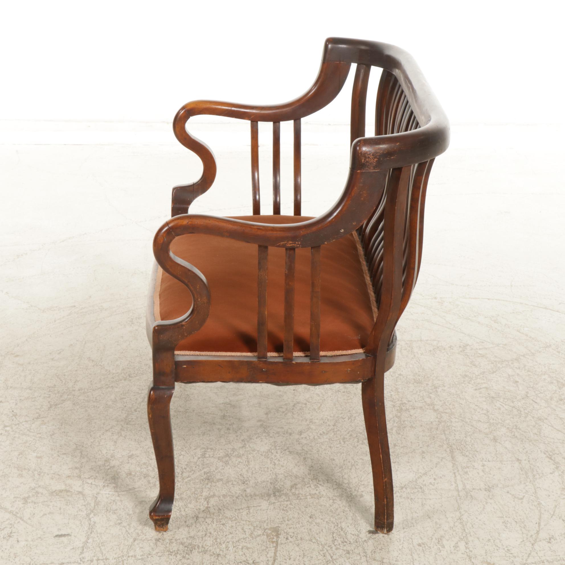 Victorian Slat-Back Settle, Early 20th Century