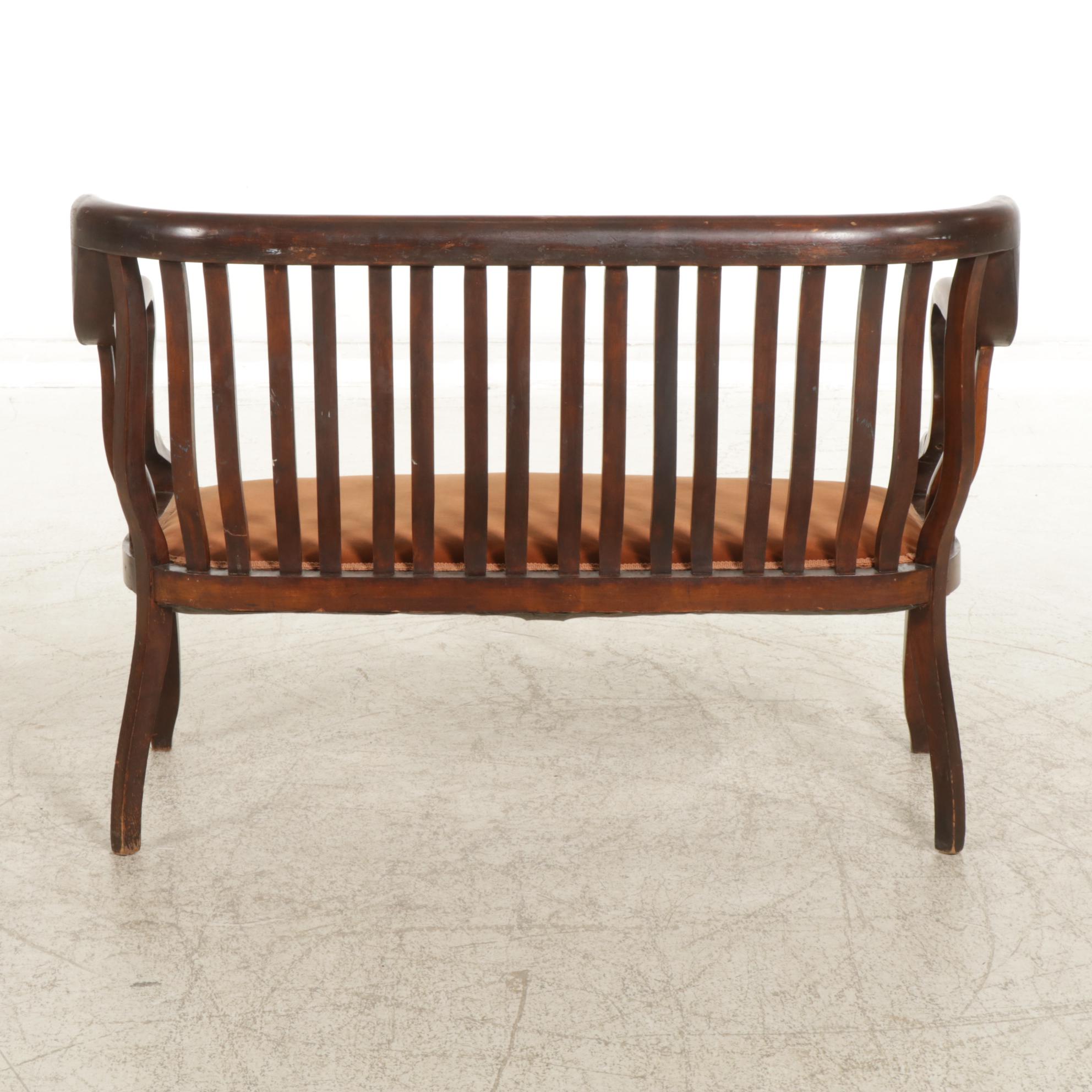 Victorian Slat-Back Settle, Early 20th Century