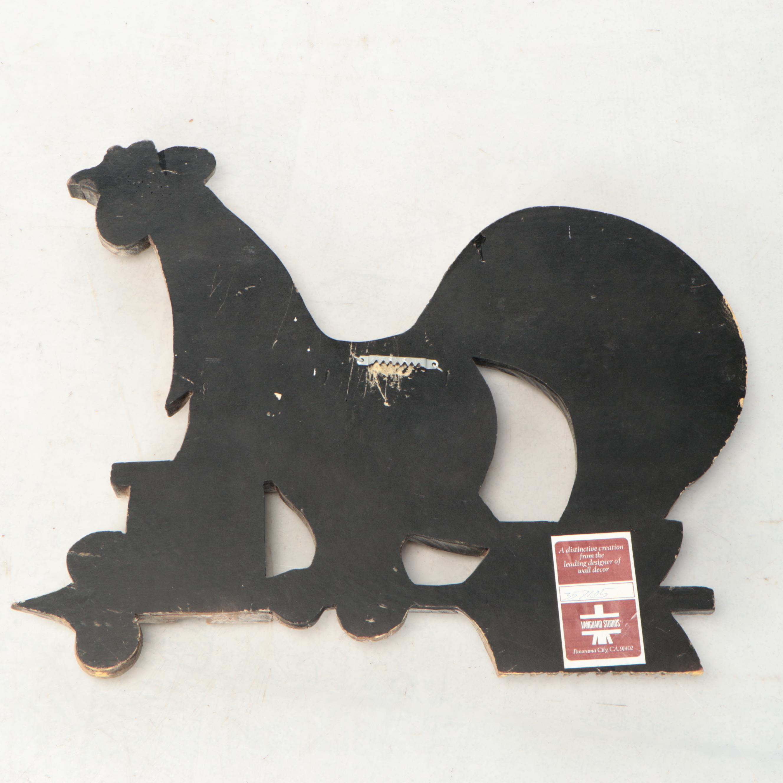 Vanguard Studios Folk Art Style Painted and Carved Wood Rooster and Other Decor