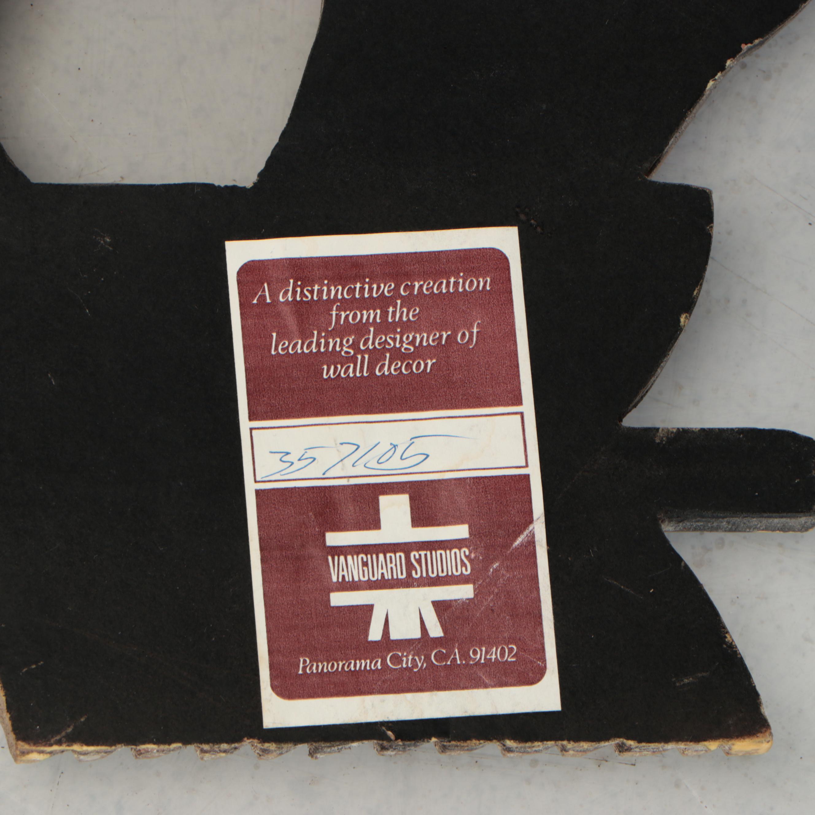 Vanguard Studios Folk Art Style Painted and Carved Wood Rooster and Other Decor