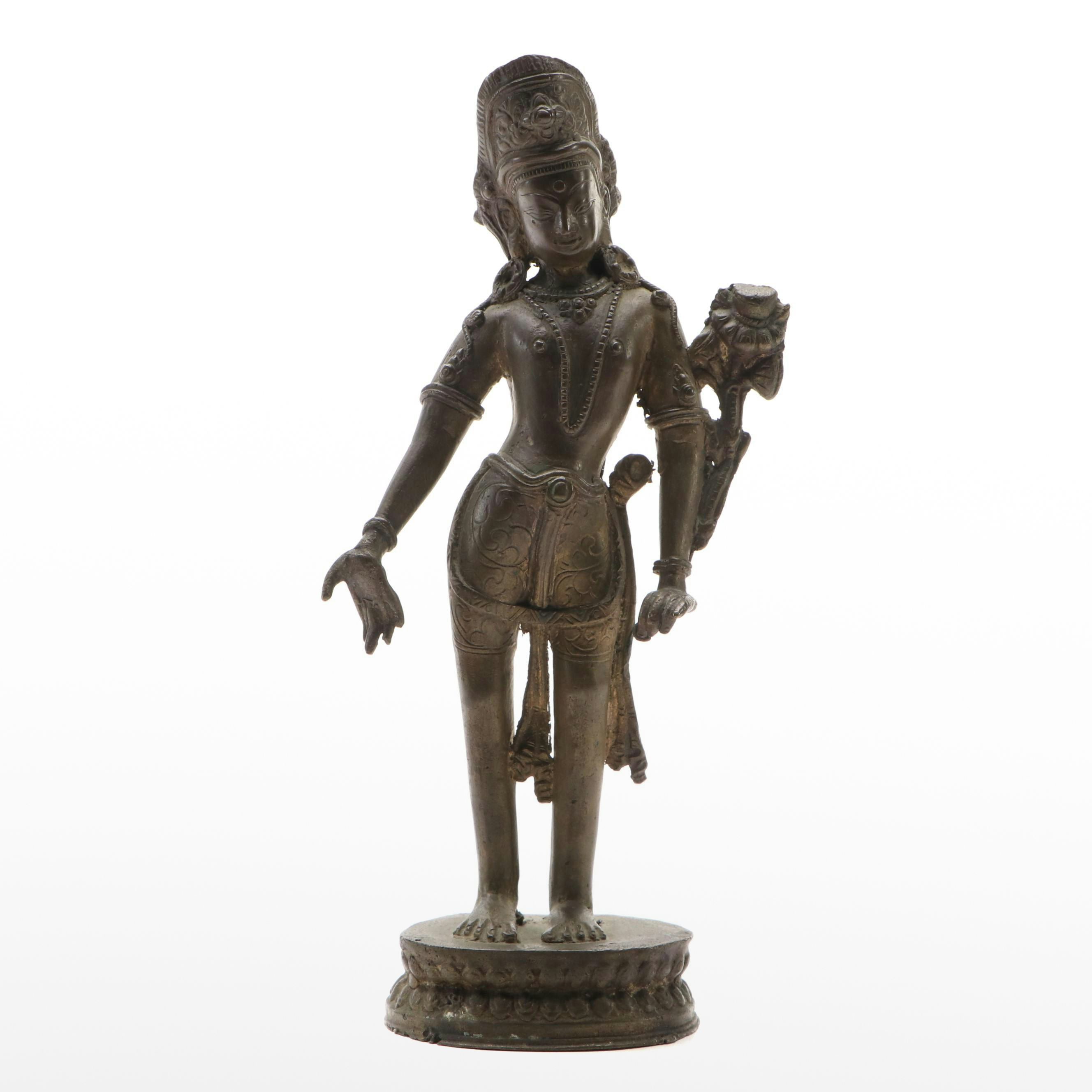 Tibetan Tara Bronzed Metal Statue