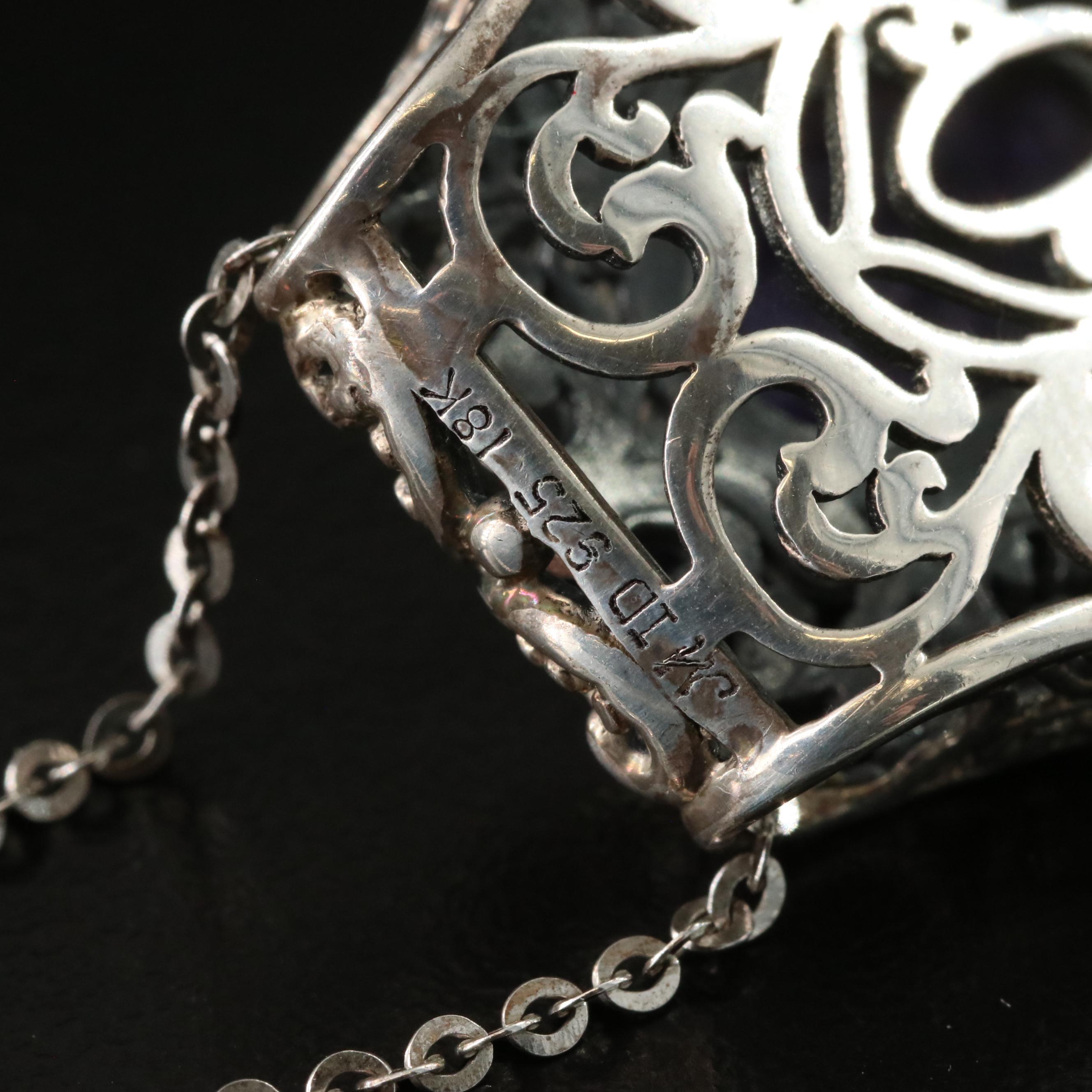 Robert Manse Sterling Charoite Pendant Slide with 18K Accent