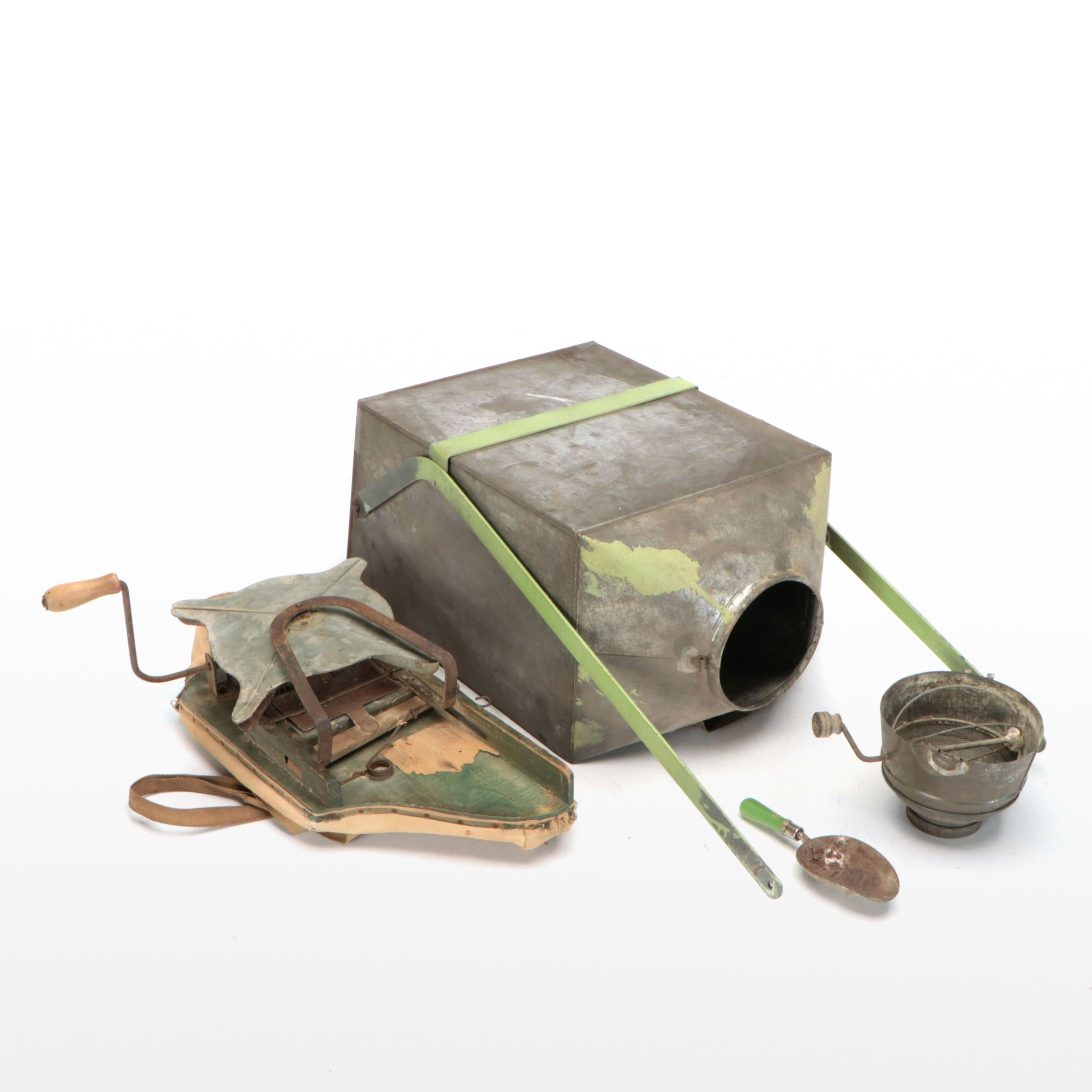 Hoosier Cupboard Flour Bin and Sifter, with Cyclone Seed Sewer