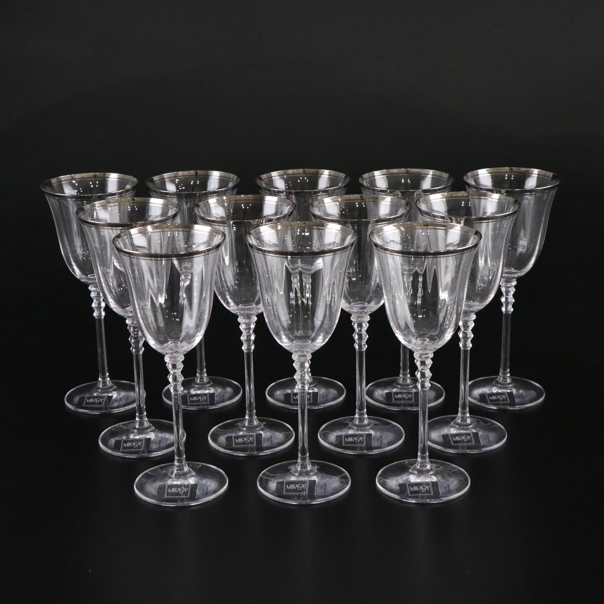 Mikasa "Sonata Platinum" Crystal Water Goblets