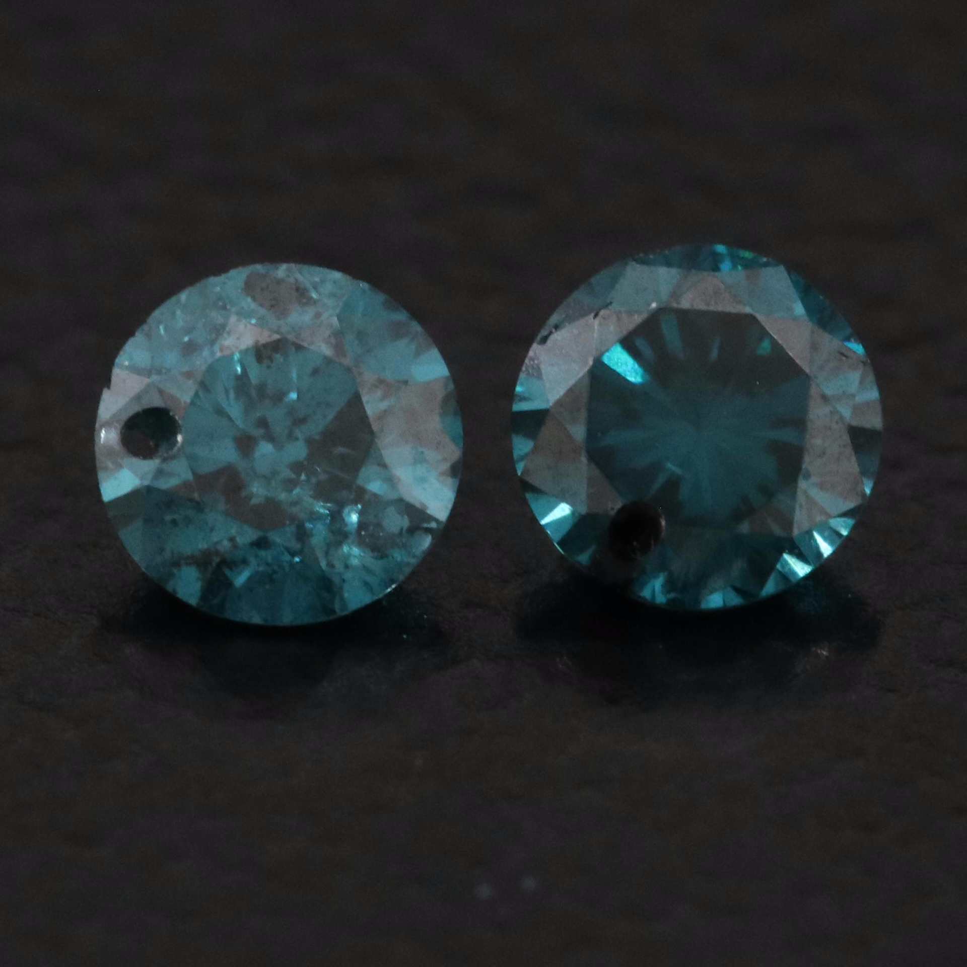 Loose 0.19 CTW Fancy Blue Diamond Pair