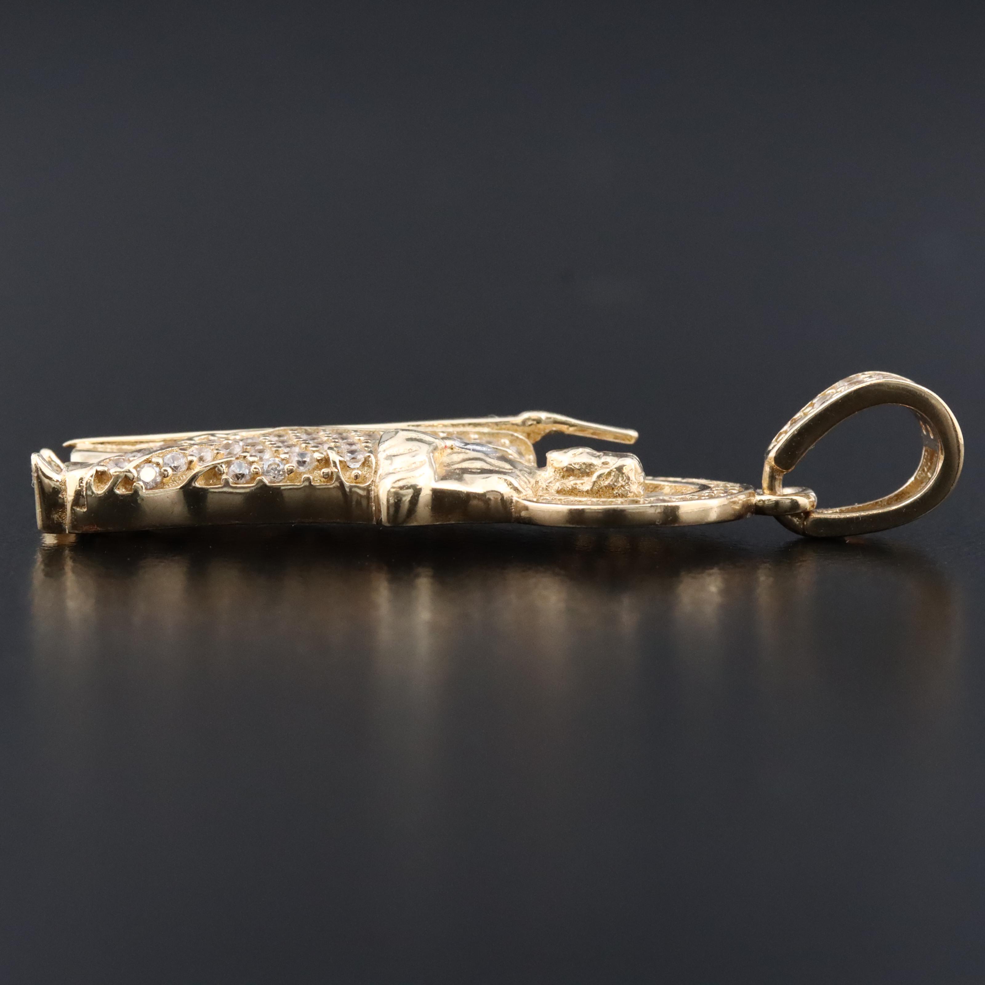 14K CZ Good Shepherd Pendant