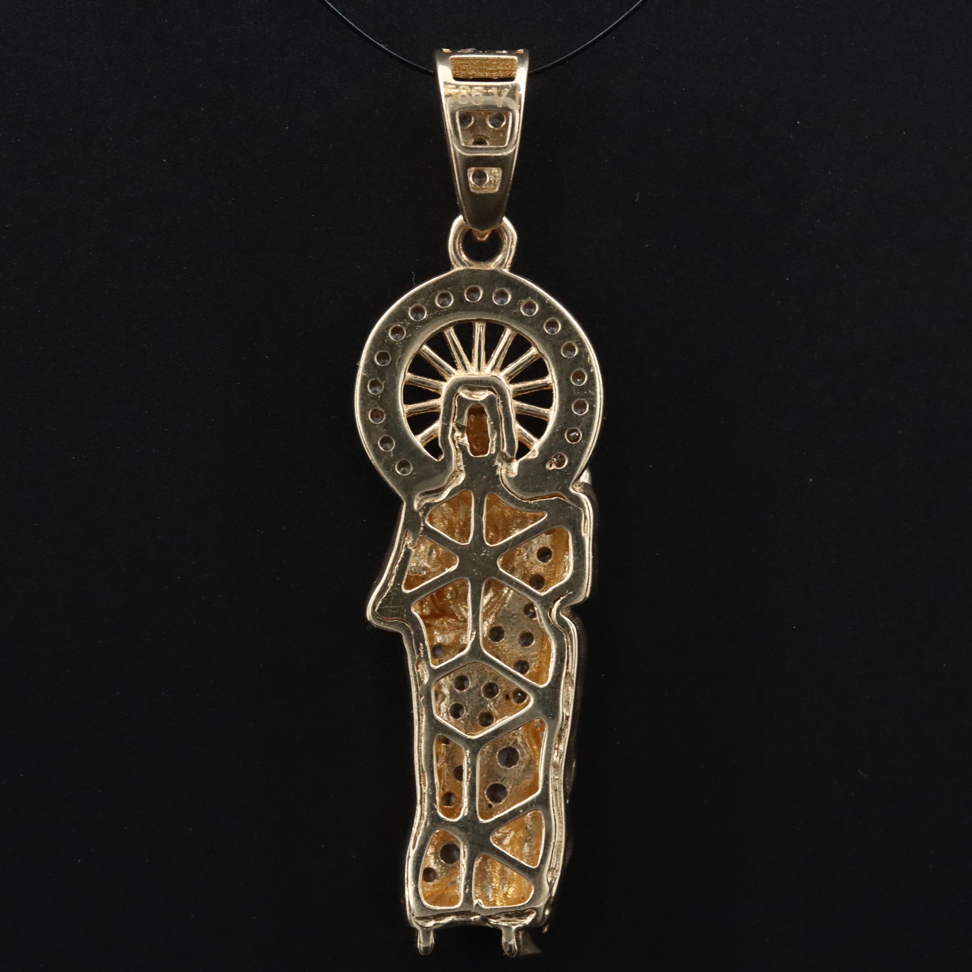 14K CZ Good Shepherd Pendant