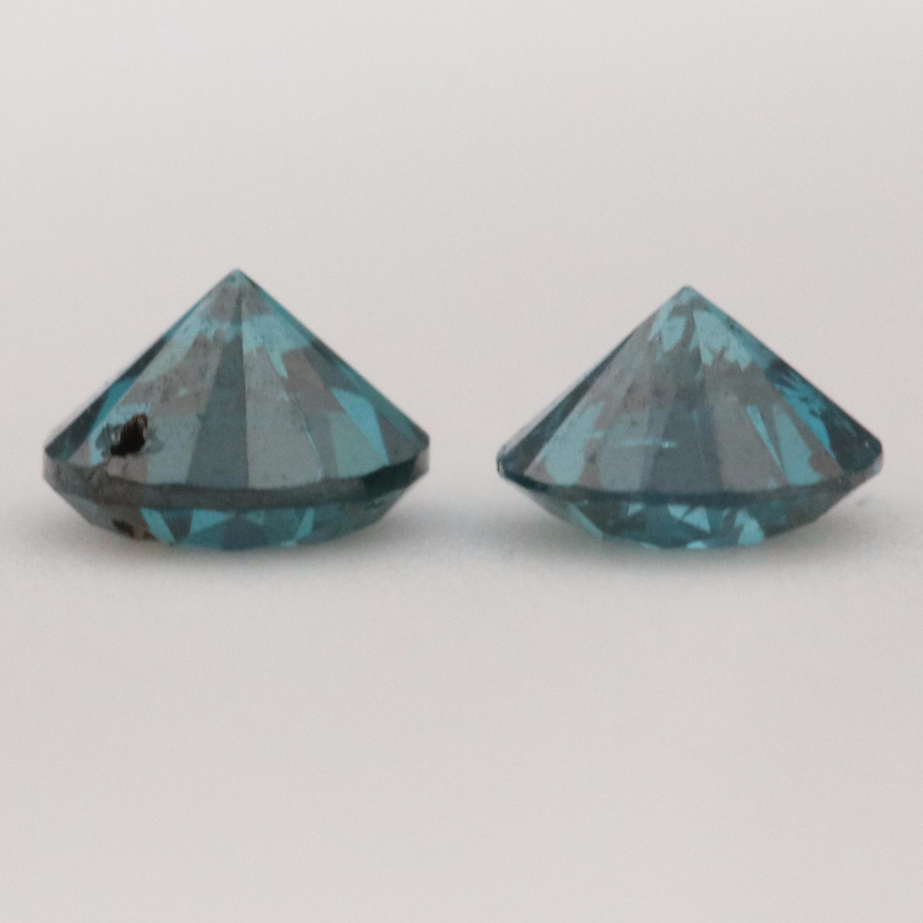 Loose 0.19 CTW Fancy Blue Diamond Pair