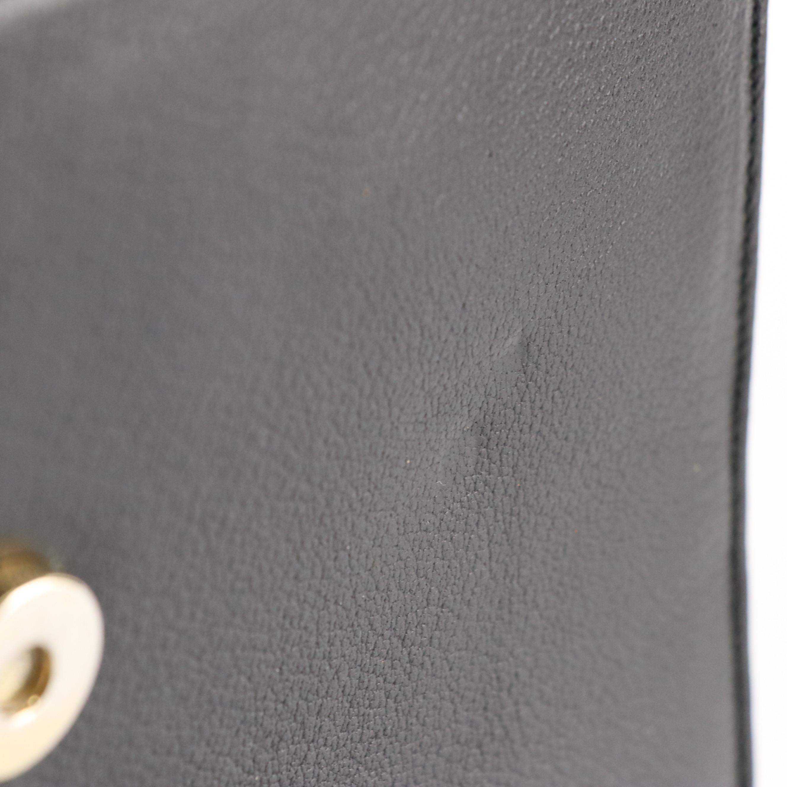 Gucci Black Grain Leather Front-Flap Shoulder Bag