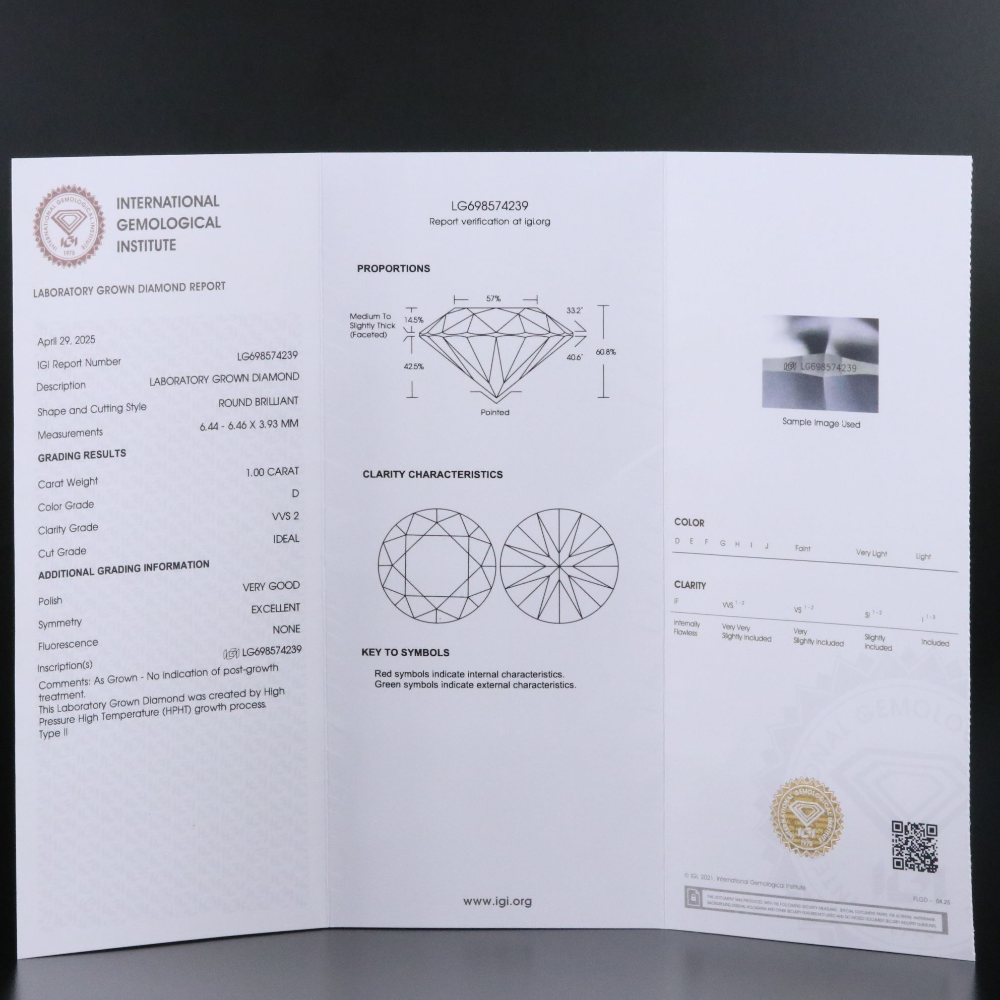 14K 1.00 CT Lab Grown Diamond Solitaire Ring with IGI Report