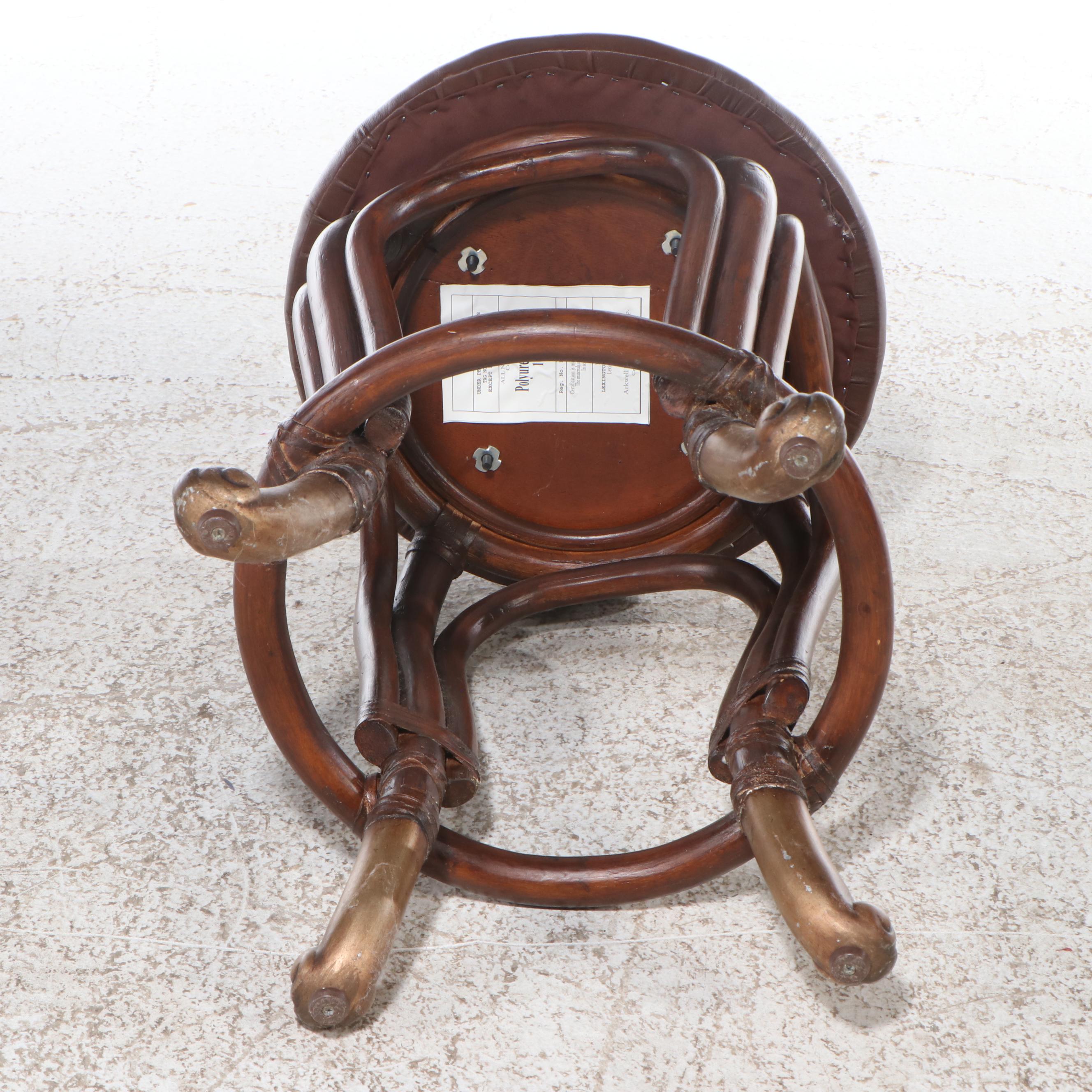 Art of Four Lexington Home Art Nouveau Style Bentwood  Stools