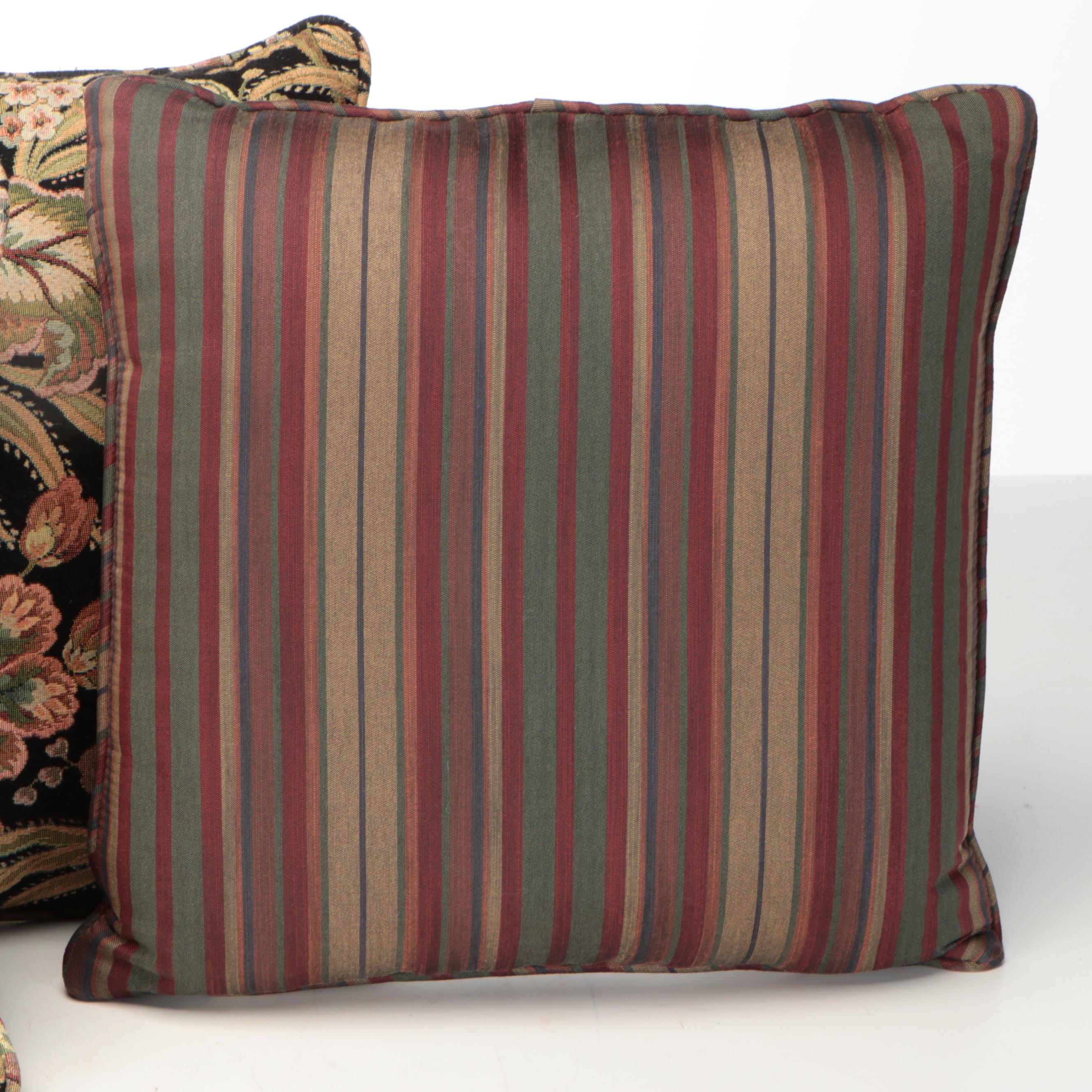 Tapestry Style Floral and Foliage Throw Pillows