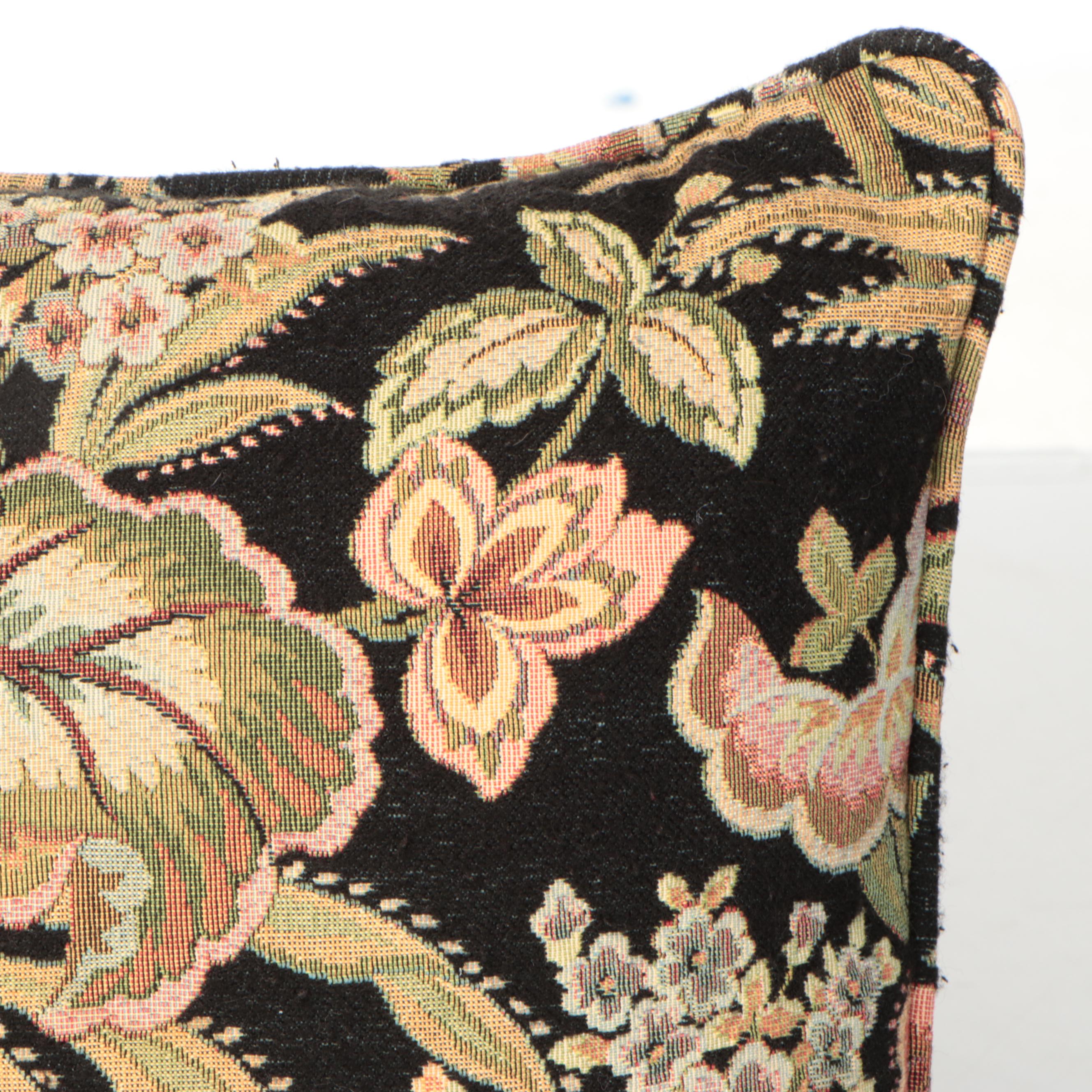 Tapestry Style Floral and Foliage Throw Pillows