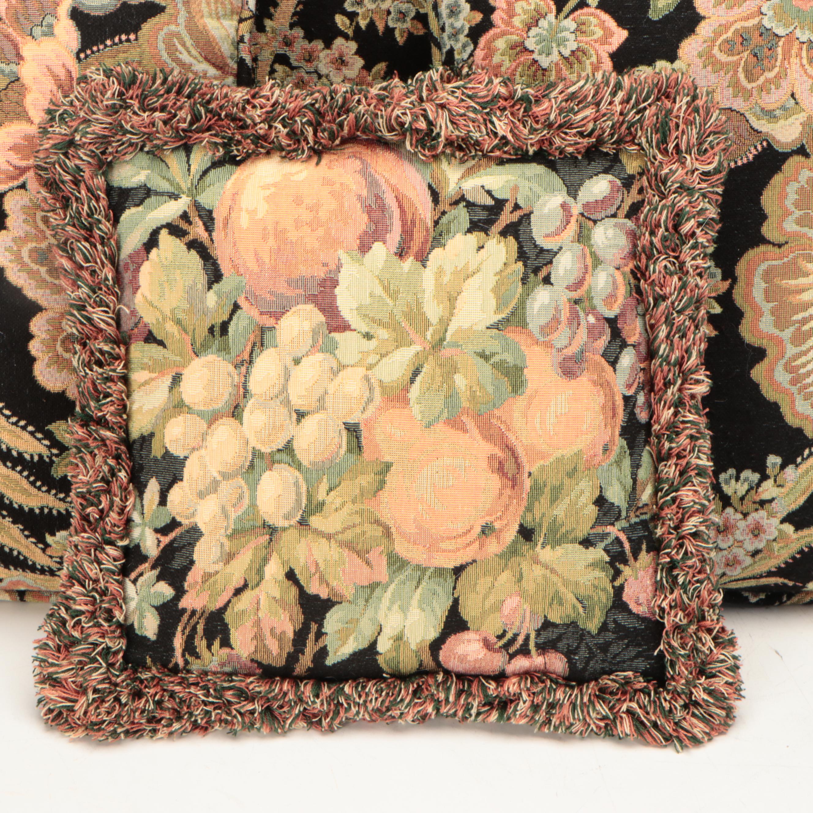 Tapestry Style Floral and Foliage Throw Pillows