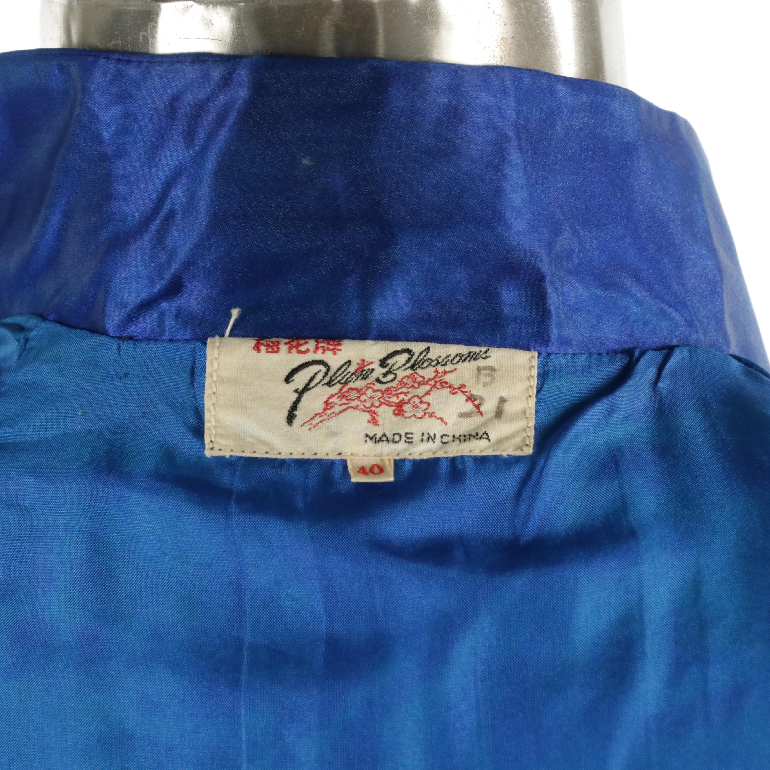 Chinese Floral Embroidered Silk Mandarin Long Jacket