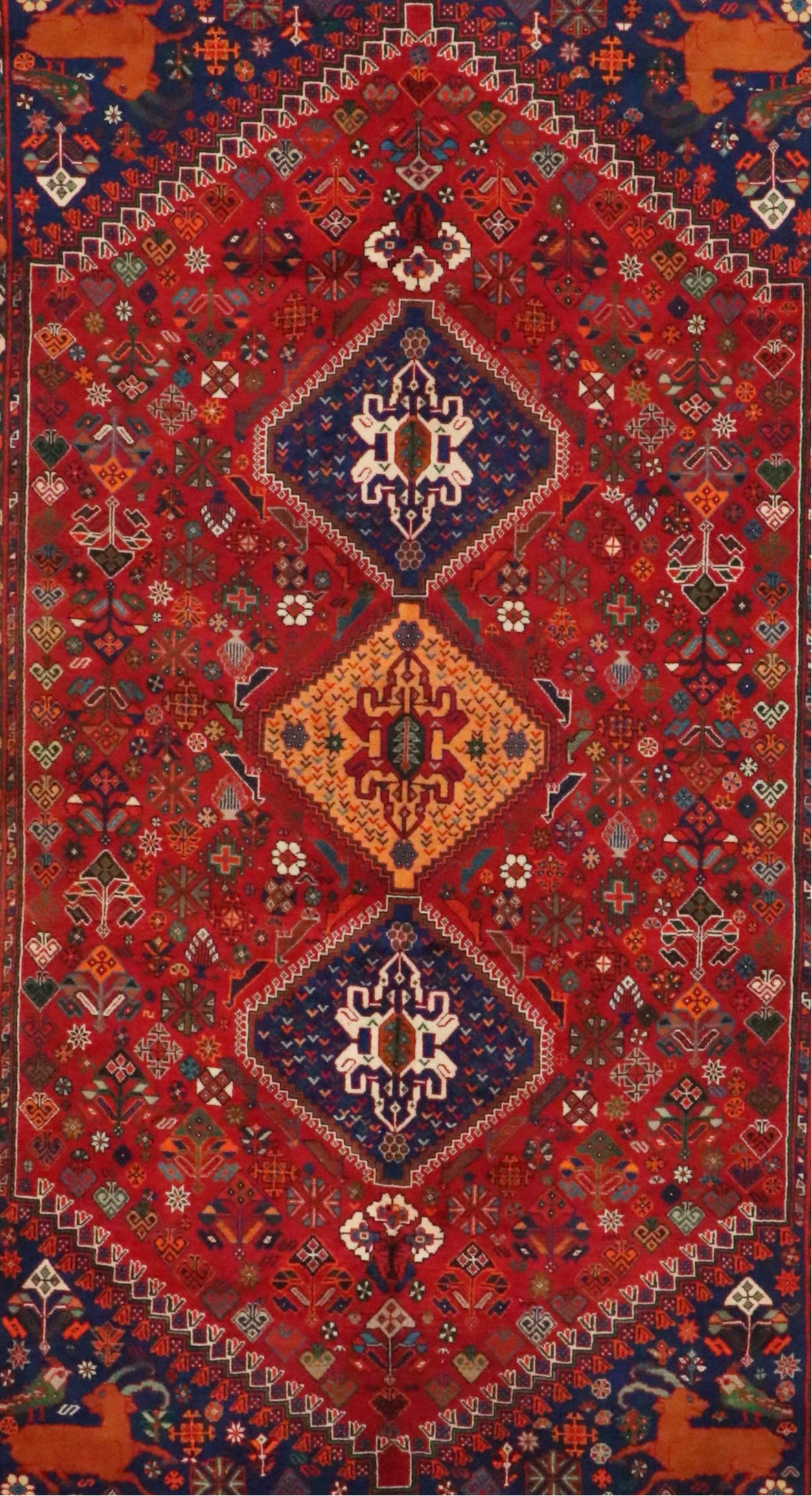 5'1 x 9'2 Hand-Knotted Persian Qashqai Area Rug