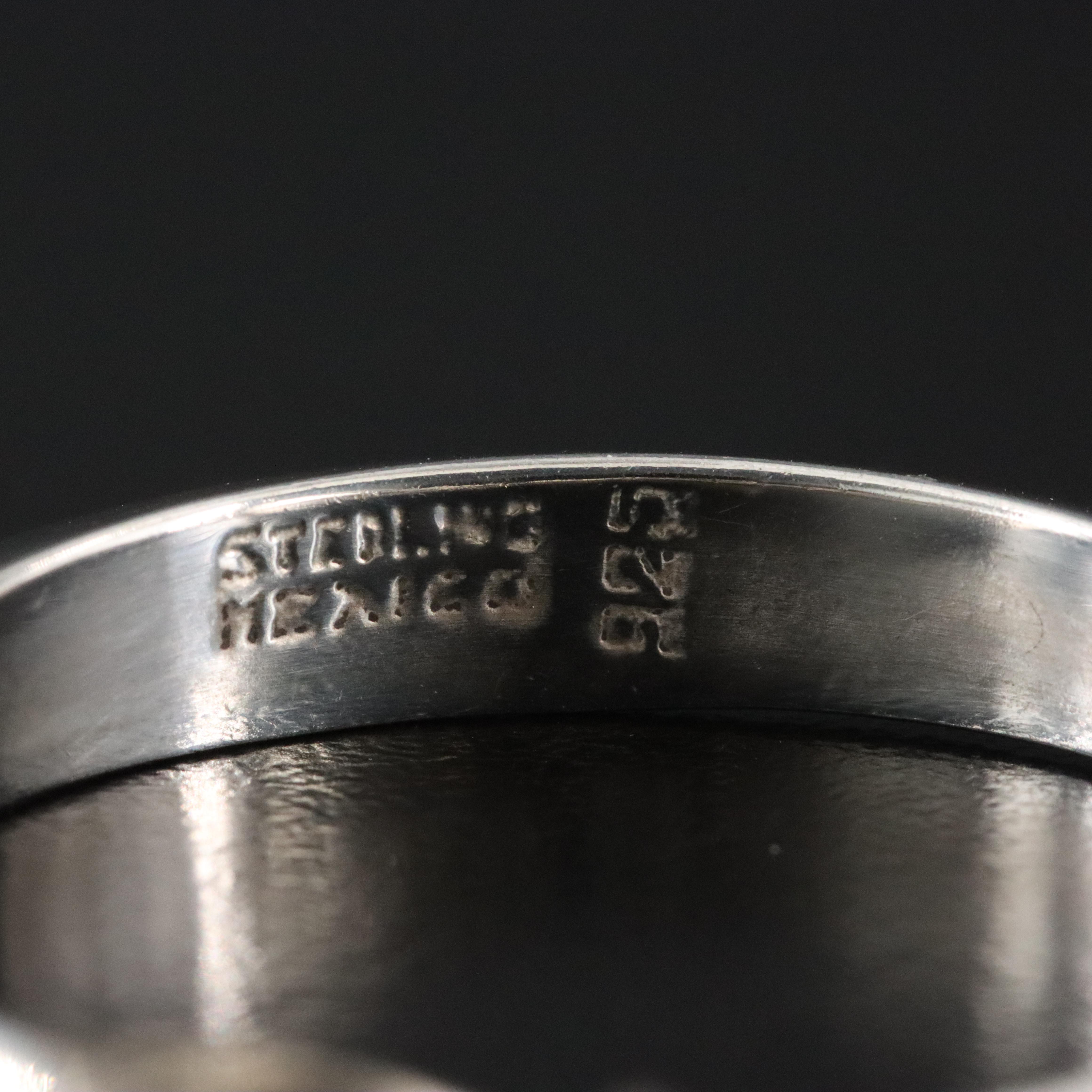 Mexican Sterling Circle Drop Earrings