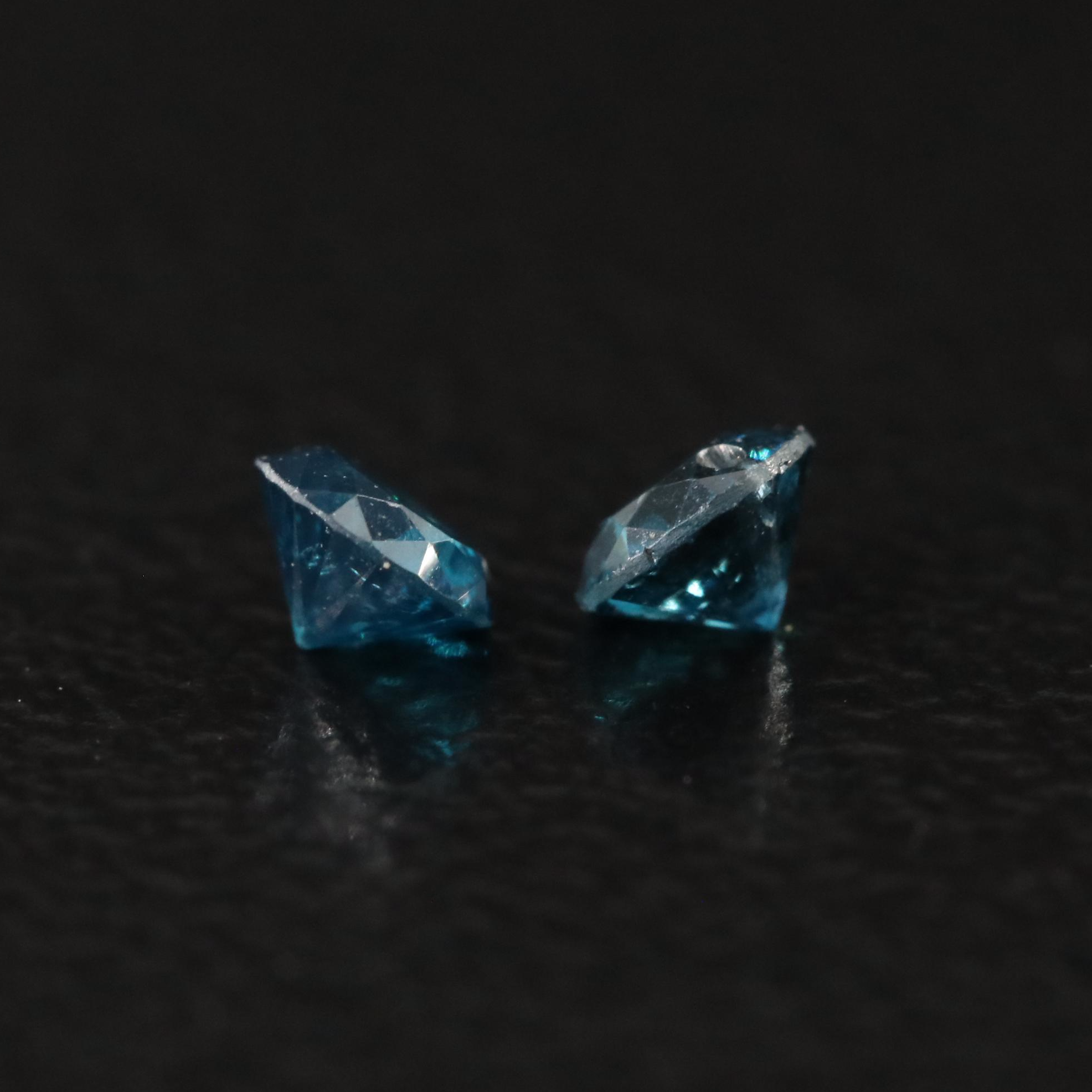 Loose 0.18 CTW Fancy Blue Diamond Pair