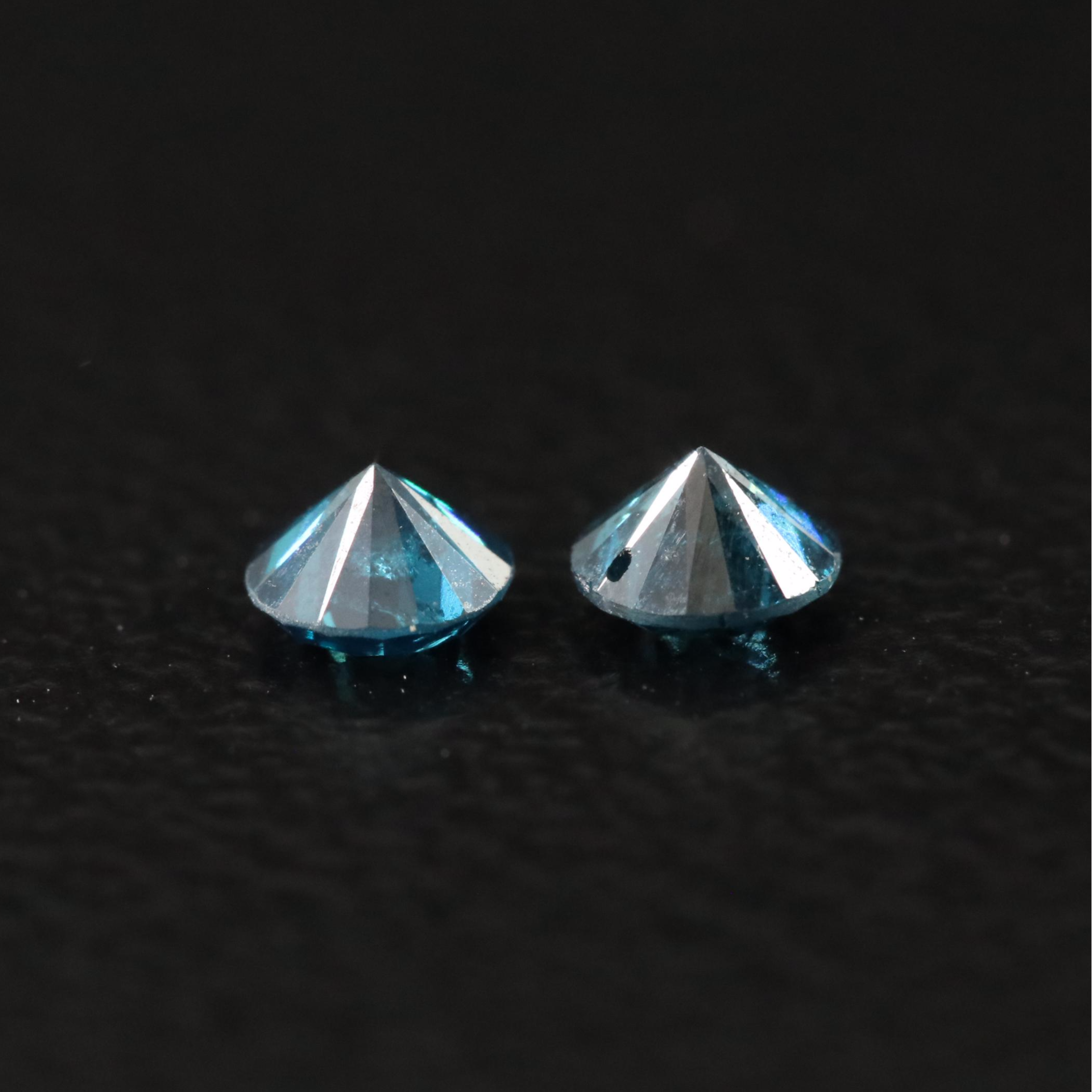 Loose 0.18 CTW Fancy Blue Diamond Pair