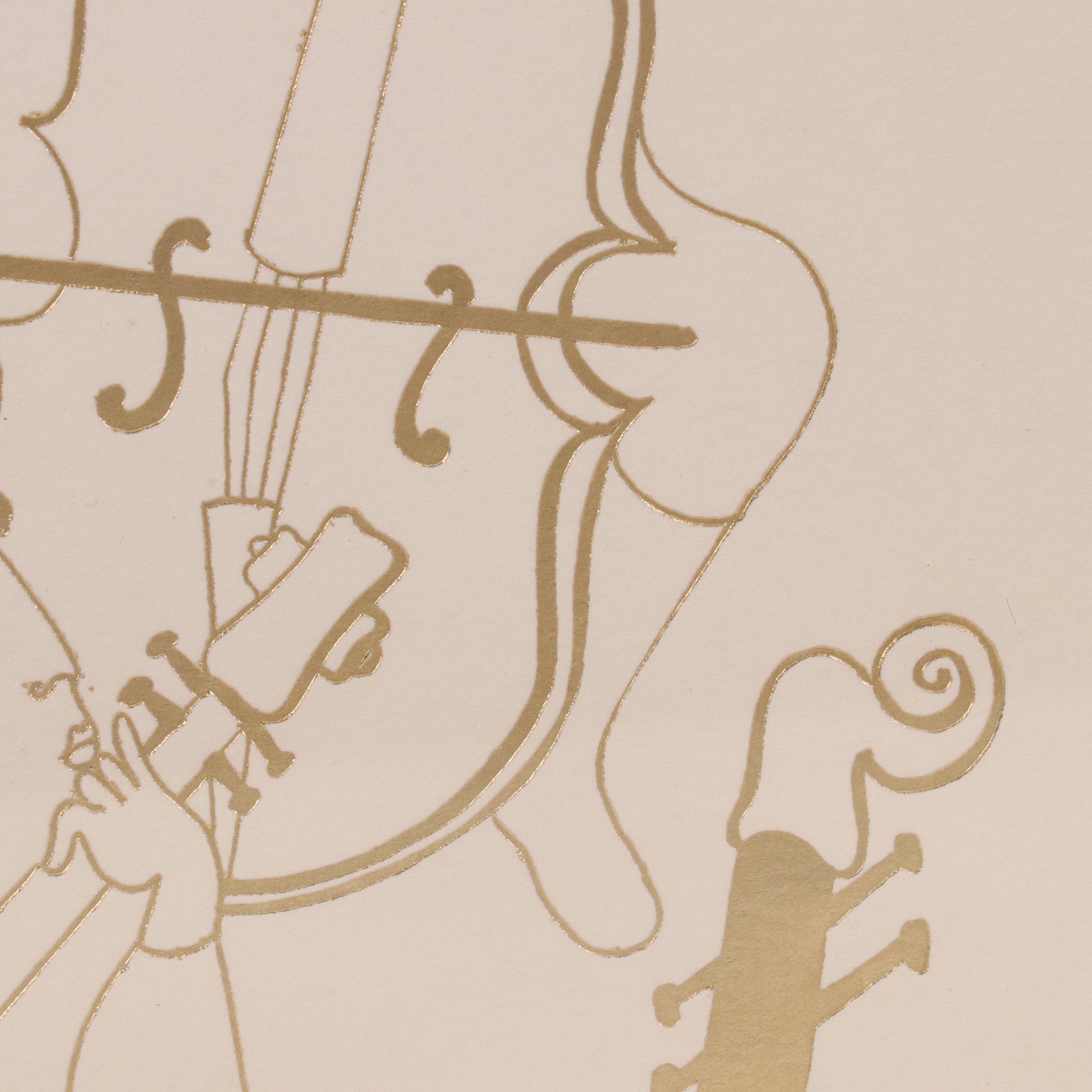 Embossed Lithograph Triptych After Graciela Rodo Boulanger "The Musicians"