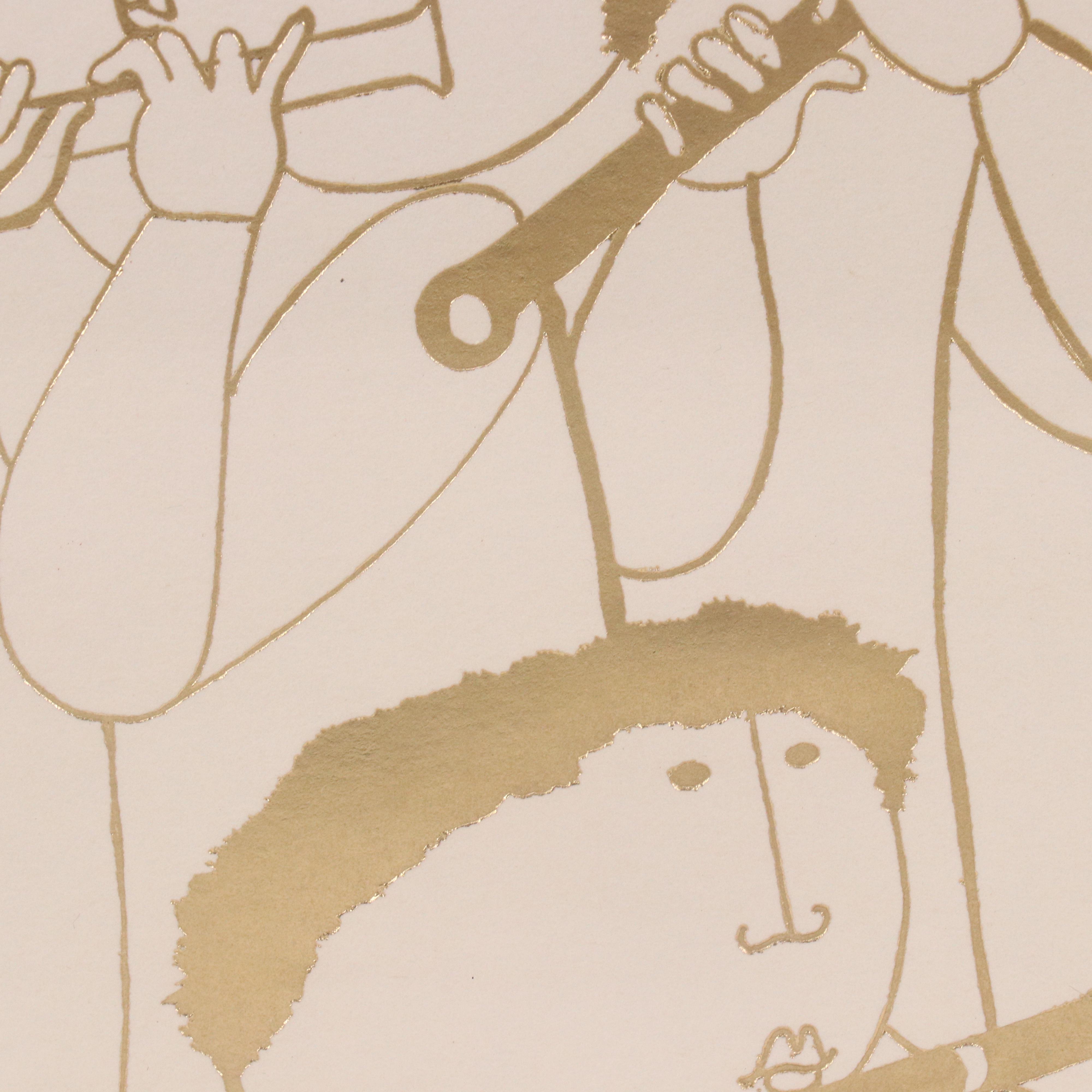 Embossed Lithograph Triptych After Graciela Rodo Boulanger "The Musicians"