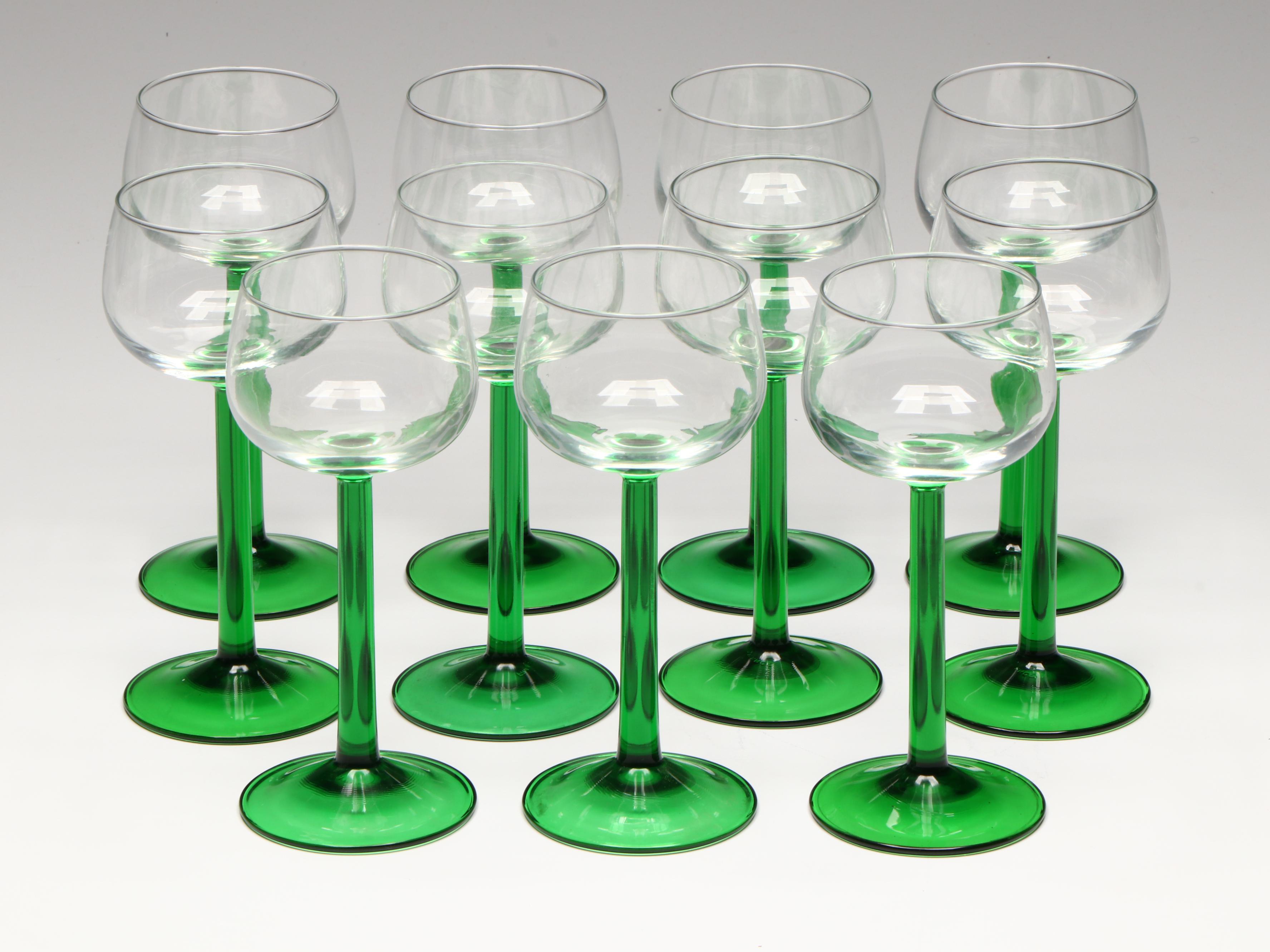 Cristal d'Arques-Durand "Emerald" Glass Rhine Wine Glasses, 1996–2008