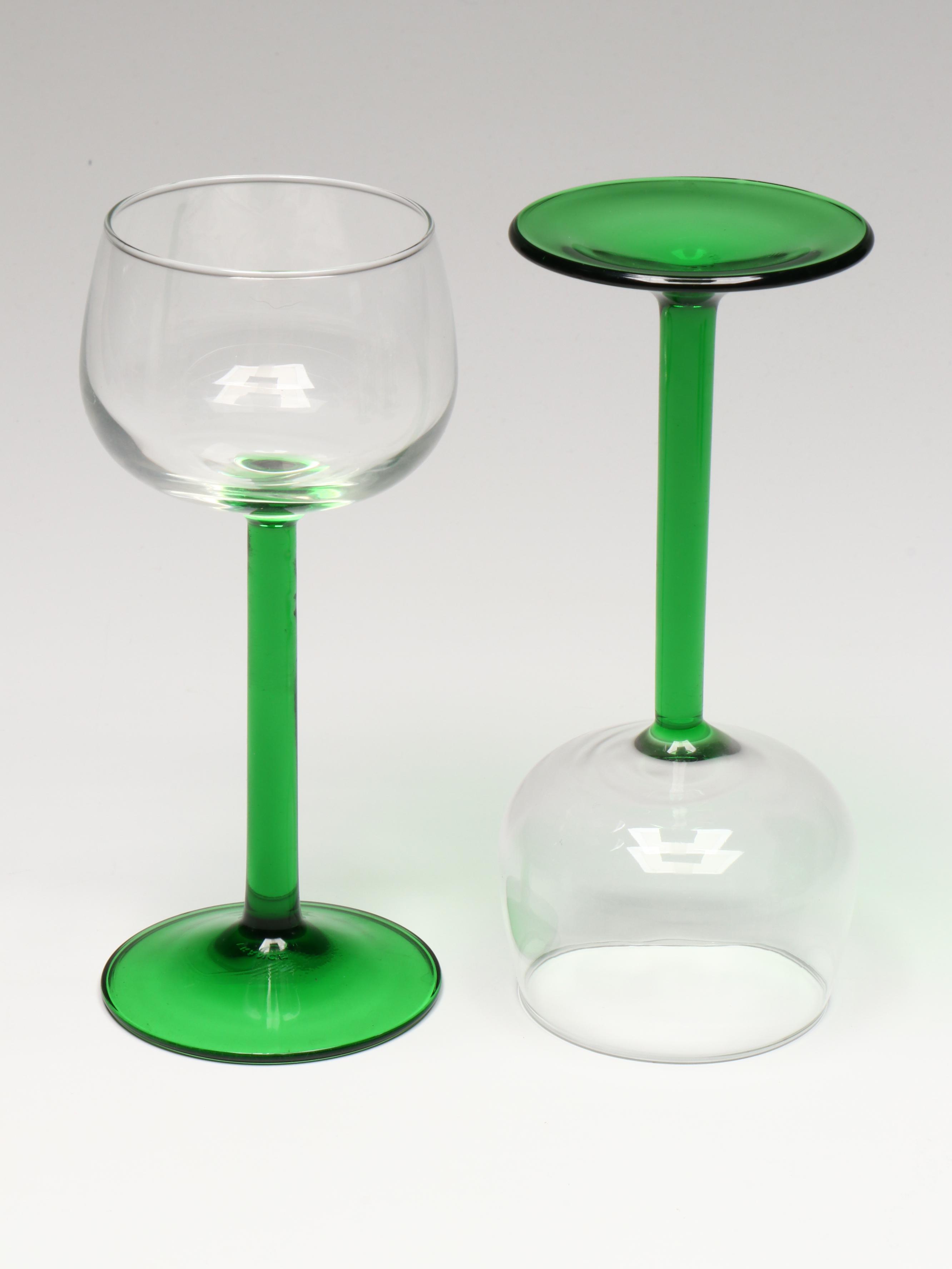 Cristal d'Arques-Durand "Emerald" Glass Rhine Wine Glasses, 1996–2008