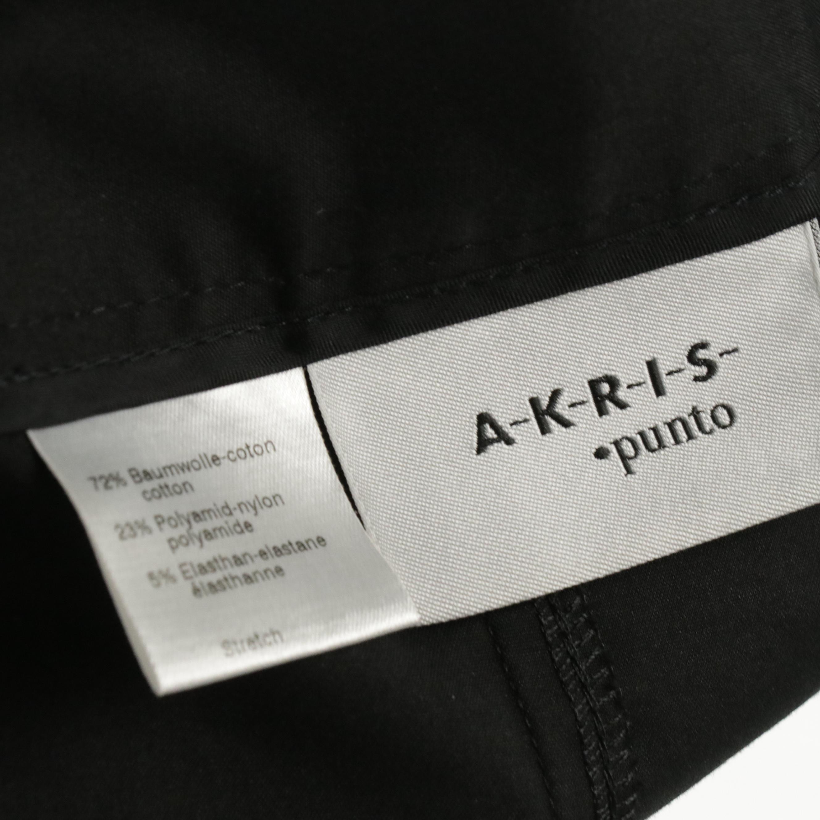 Ralph Lauren Black Label Button-Up Shirt and Akris Punto Black Flat-Front Pants