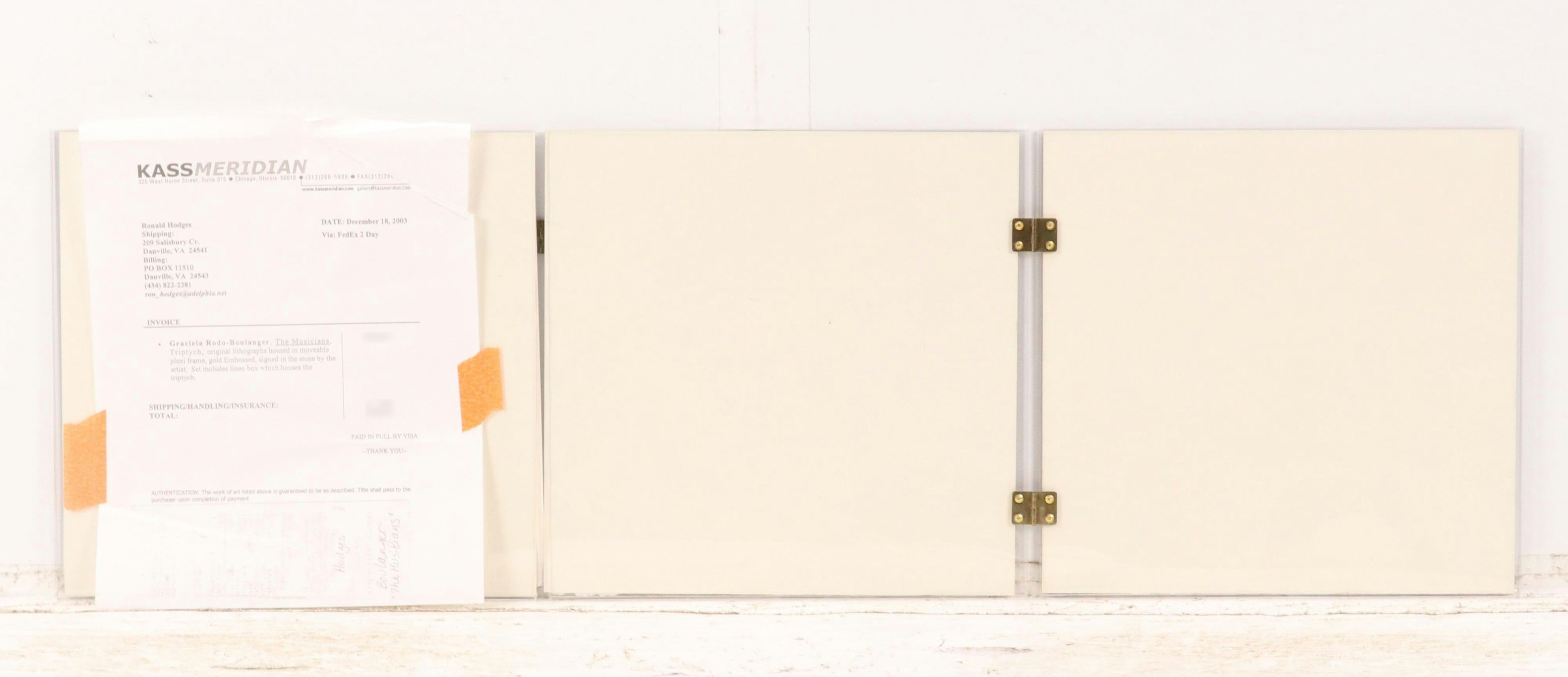 Embossed Lithograph Triptych After Graciela Rodo Boulanger "The Musicians"