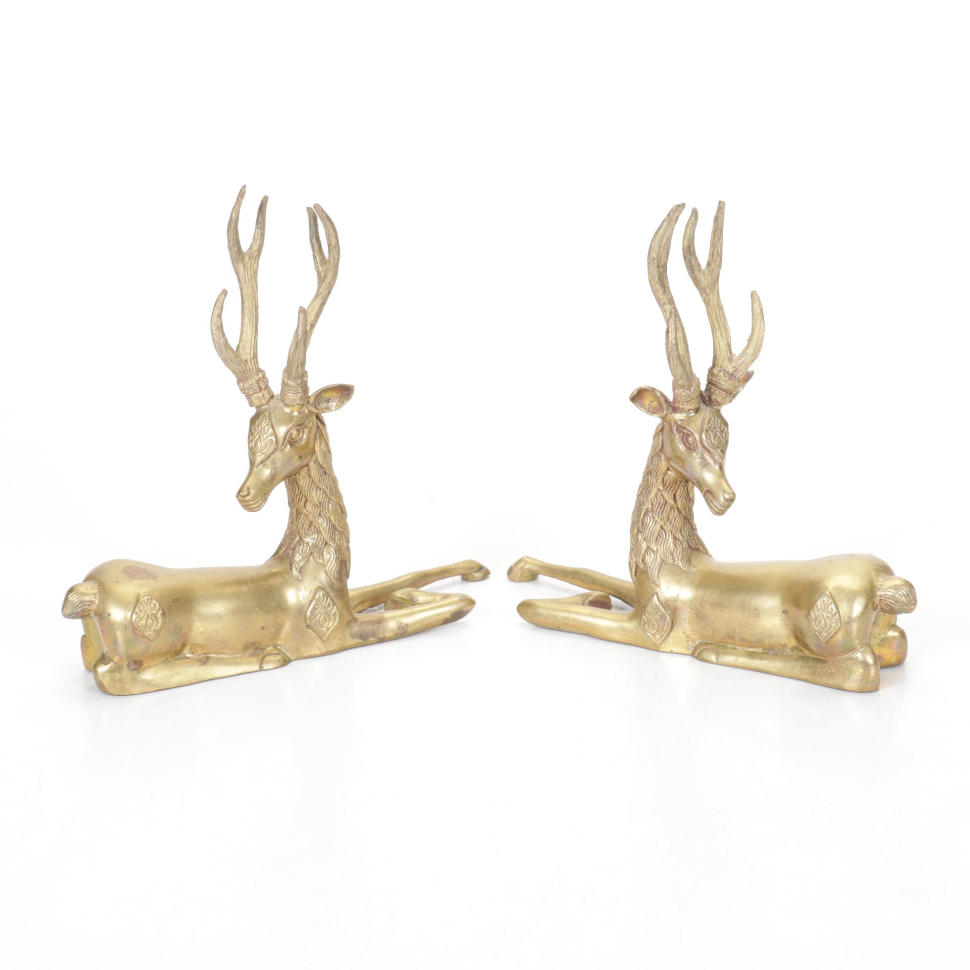 Sarreid Solid Brass Stag Figurines