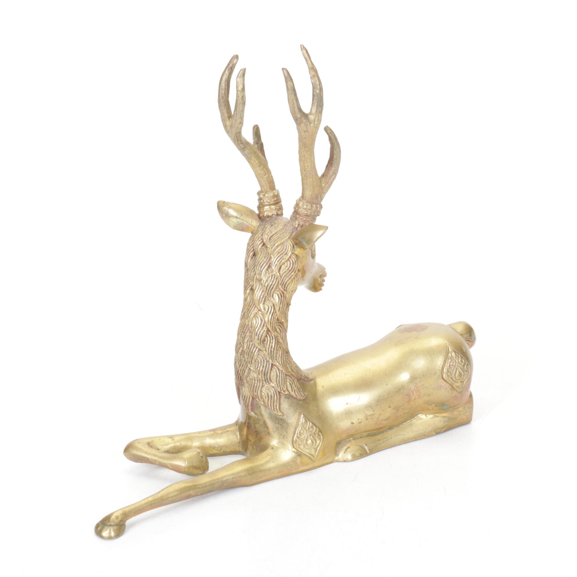 Sarreid Solid Brass Stag Figurines
