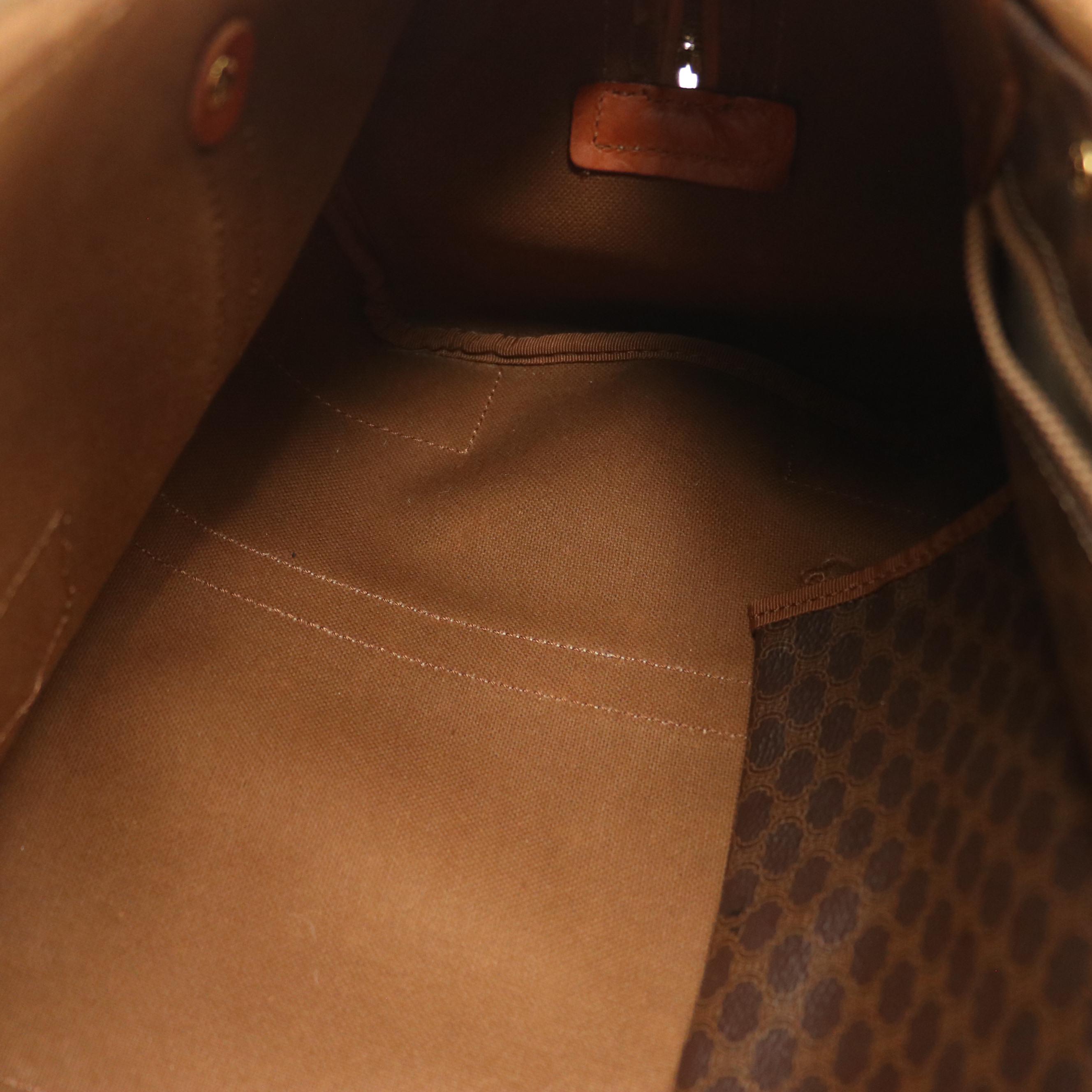 Celine Travel Duffel Bag in Macadam Coated Canvas and Leather Trim