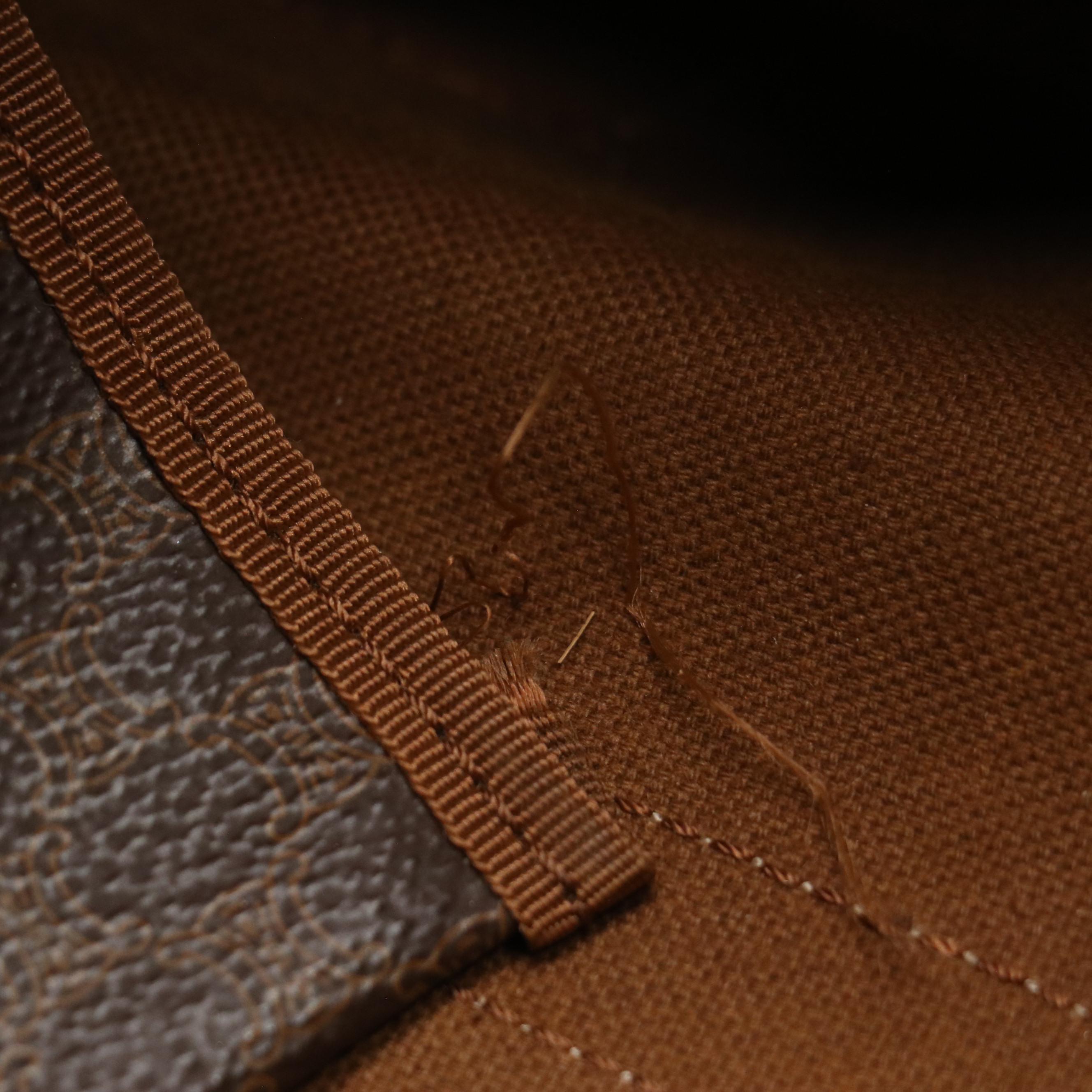 Celine Travel Duffel Bag in Macadam Coated Canvas and Leather Trim