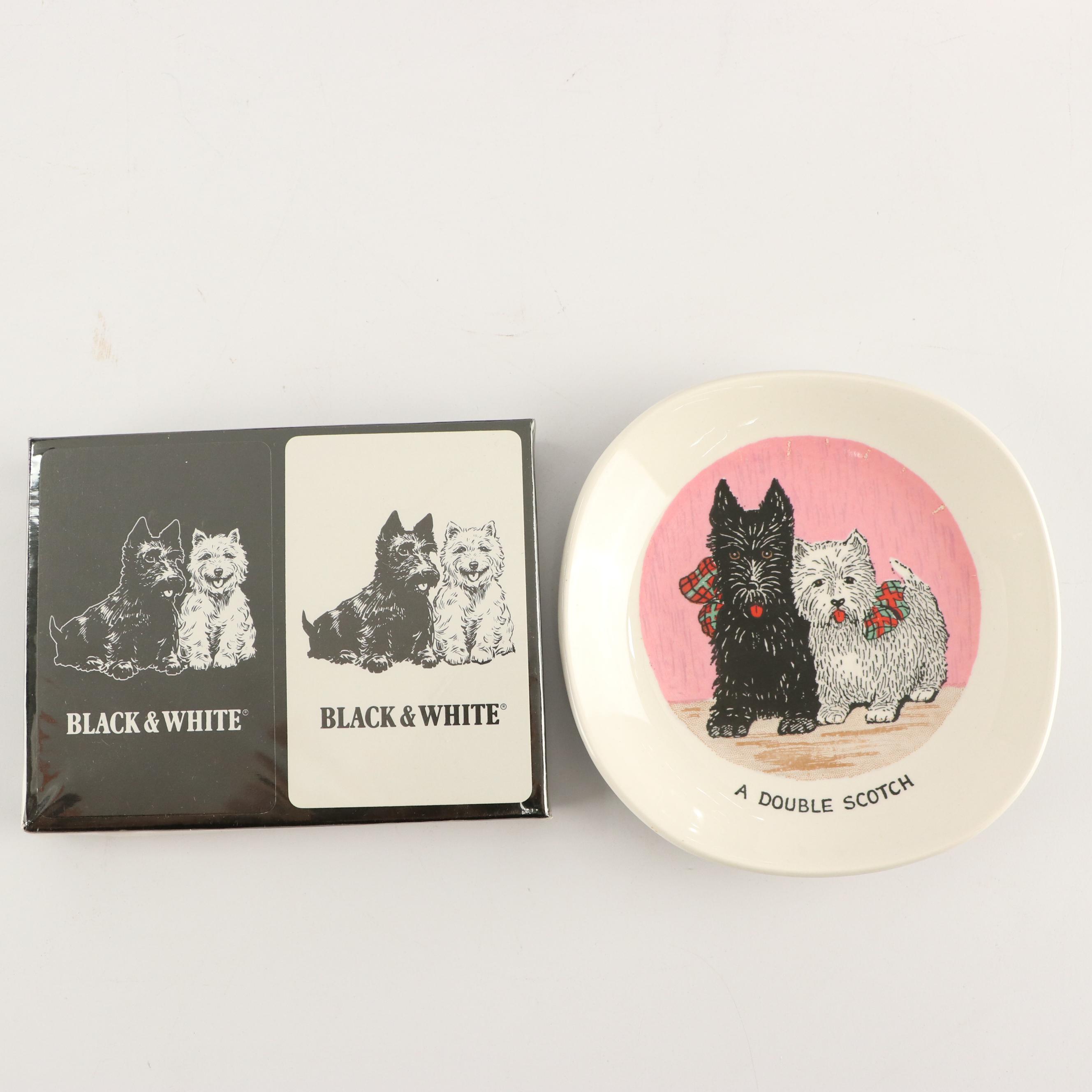 Scottish Terrier Themed Ceramic Table Accessories, Featuring Decanter Set