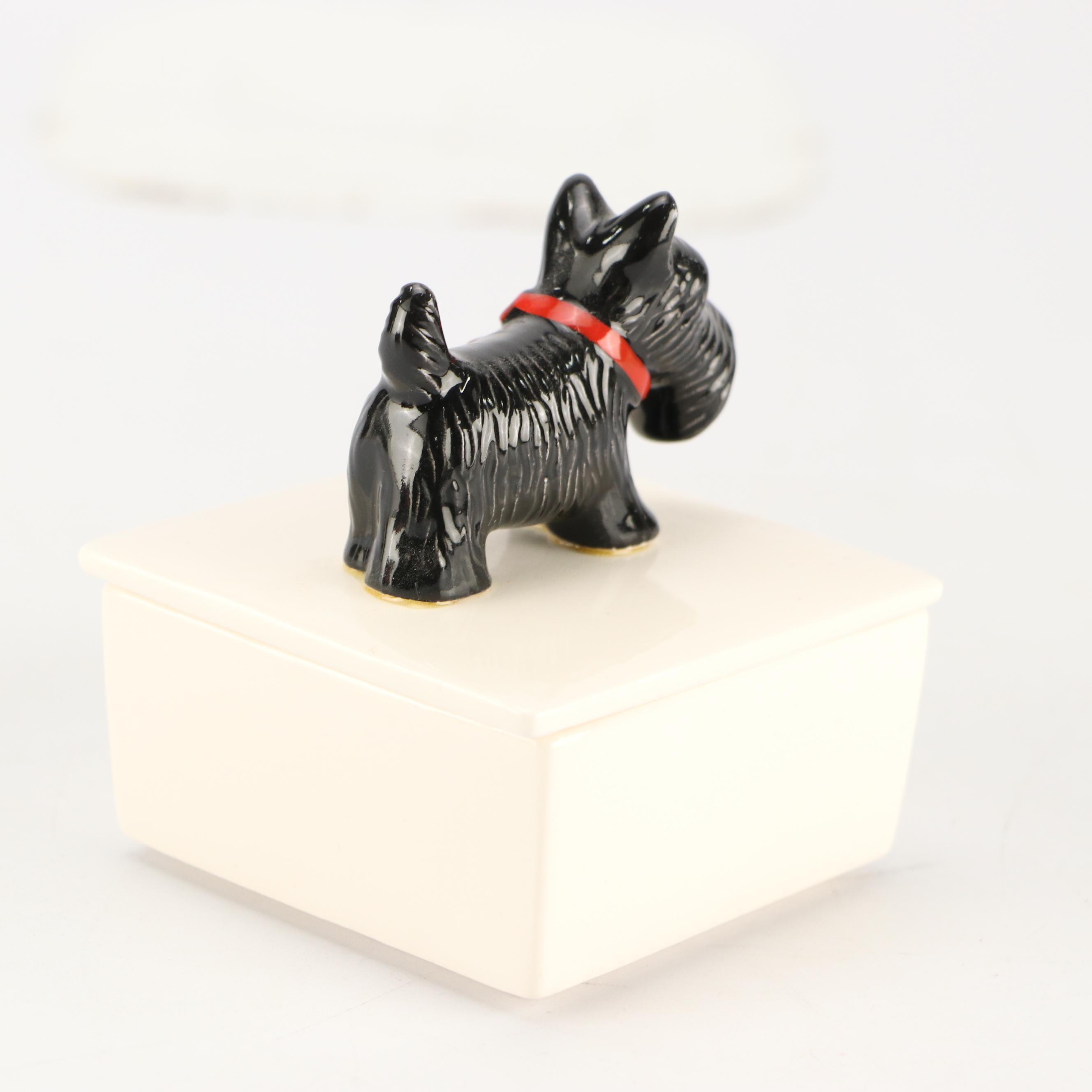 Scottish Terrier Themed Ceramic Table Accessories, Featuring Decanter Set