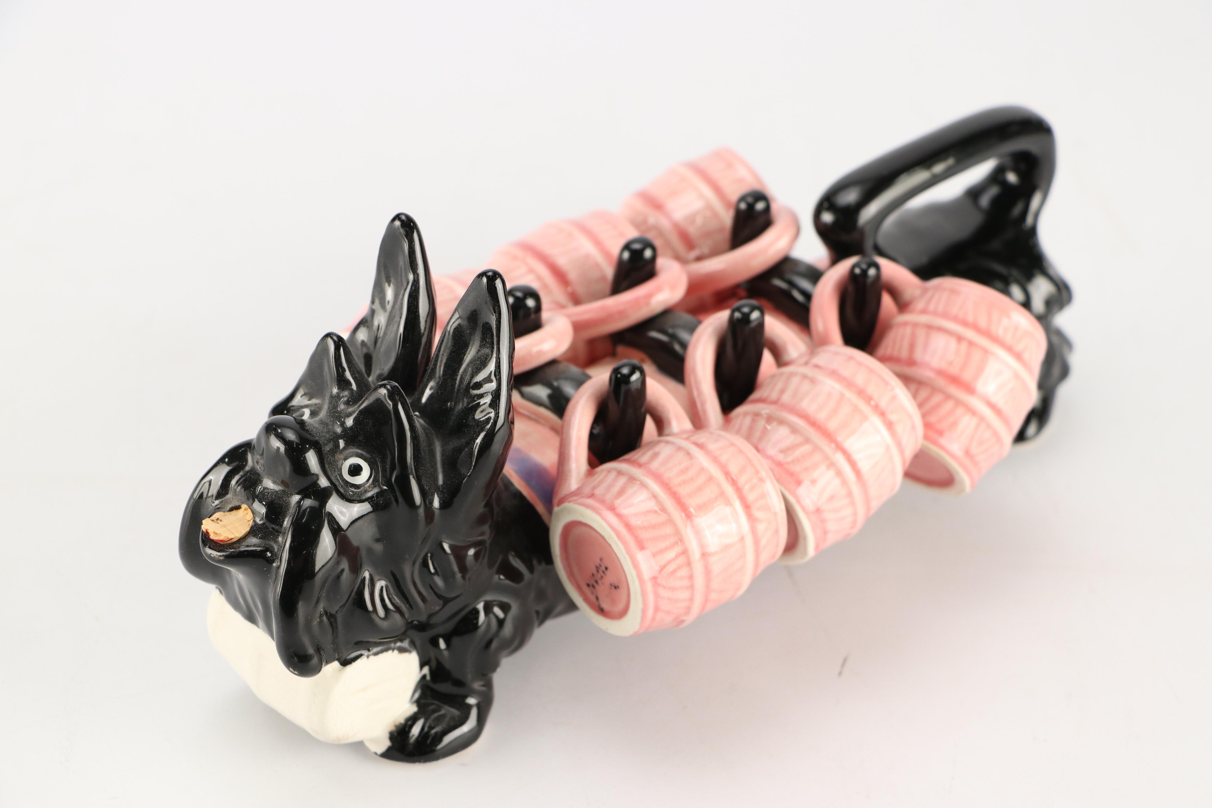 Scottish Terrier Themed Ceramic Table Accessories, Featuring Decanter Set