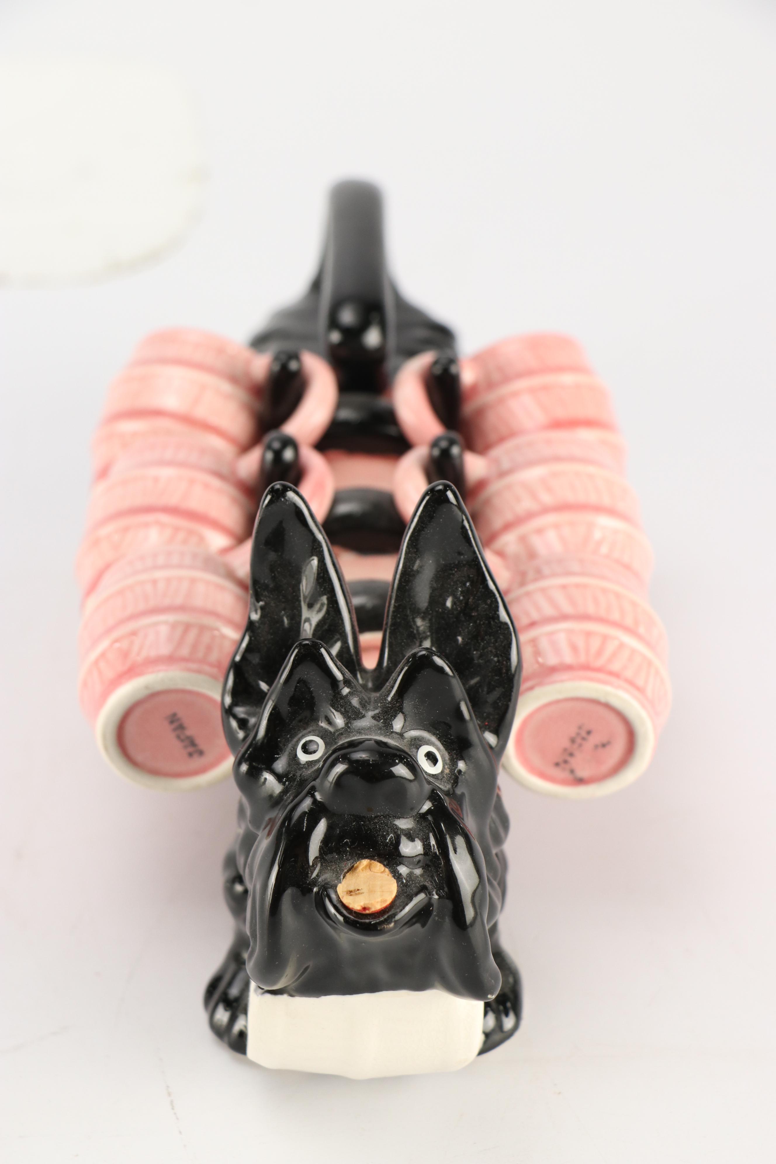 Scottish Terrier Themed Ceramic Table Accessories, Featuring Decanter Set