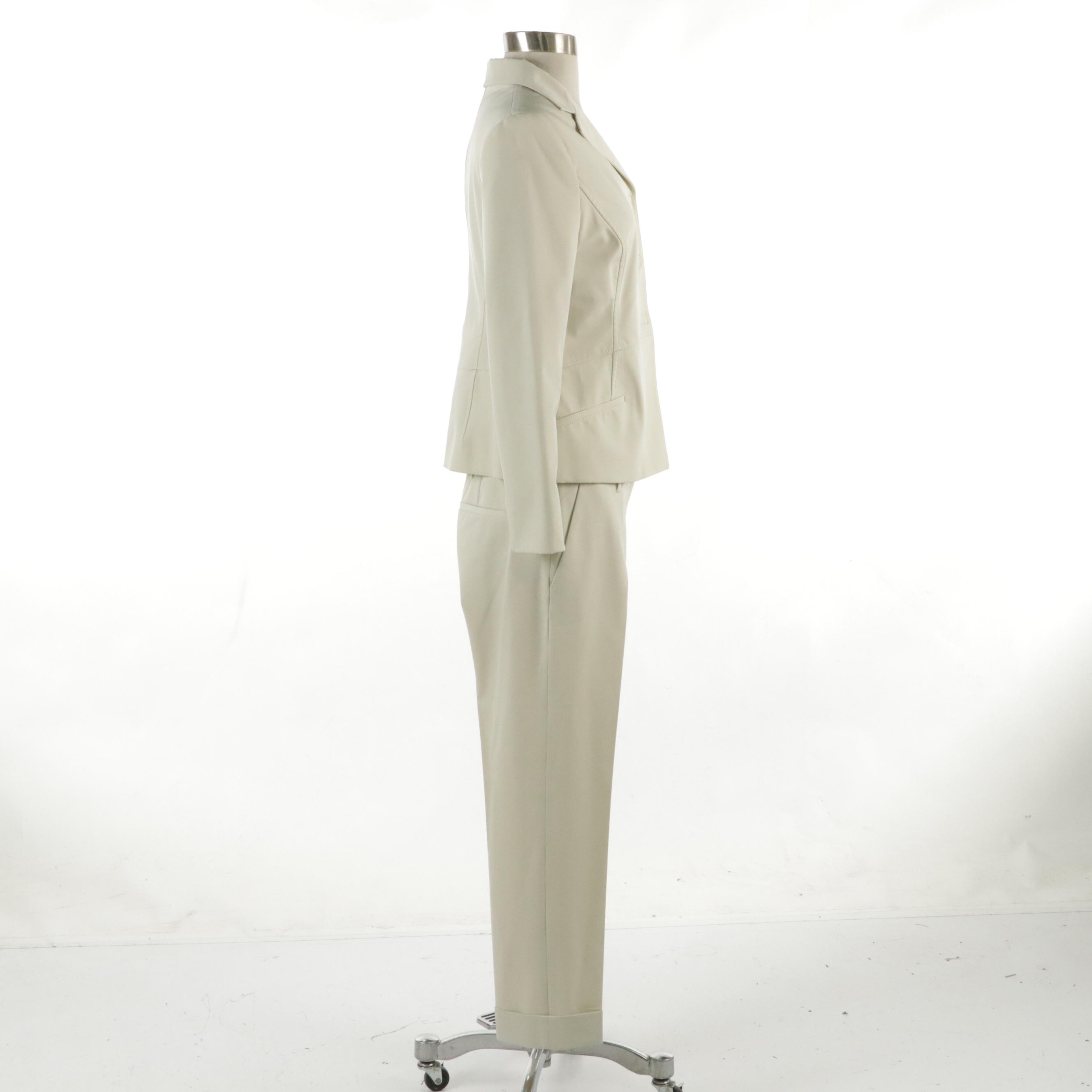 Prada Pantsuit with Snap-Front Jacket and Flat-Front Cuffed Trousers