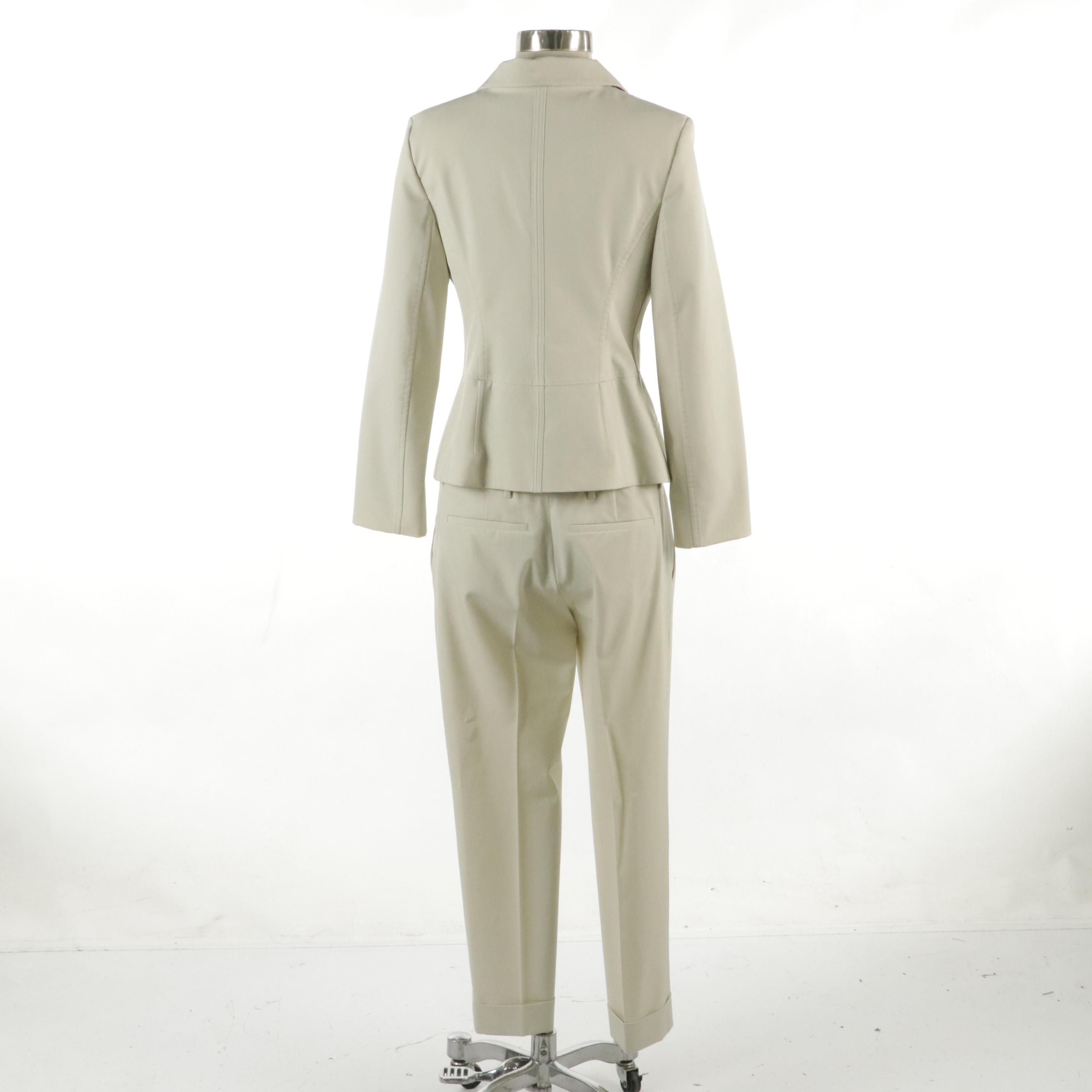 Prada Pantsuit with Snap-Front Jacket and Flat-Front Cuffed Trousers