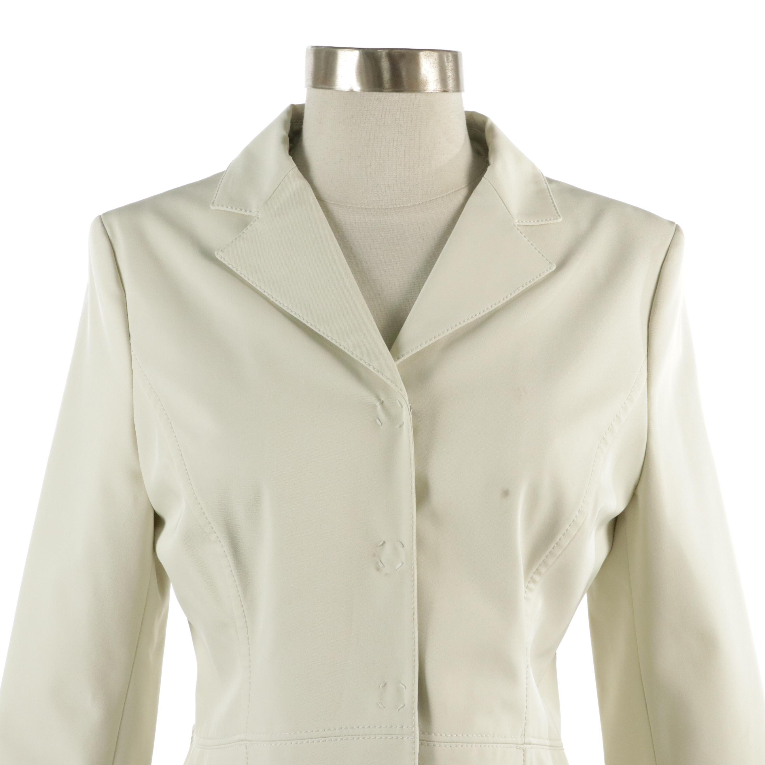 Prada Pantsuit with Snap-Front Jacket and Flat-Front Cuffed Trousers